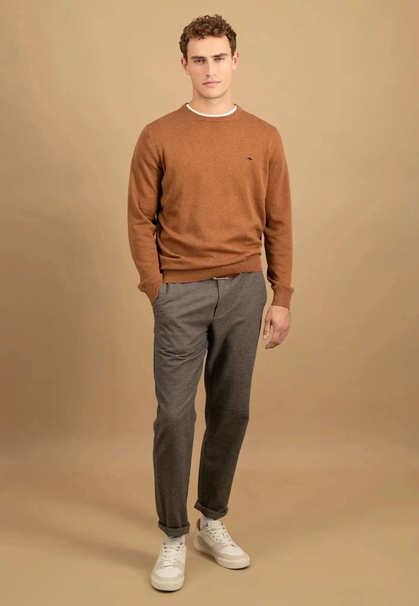 Fynch-Hatton Fine Knit Cotton Crewneck Hazel - Image 3