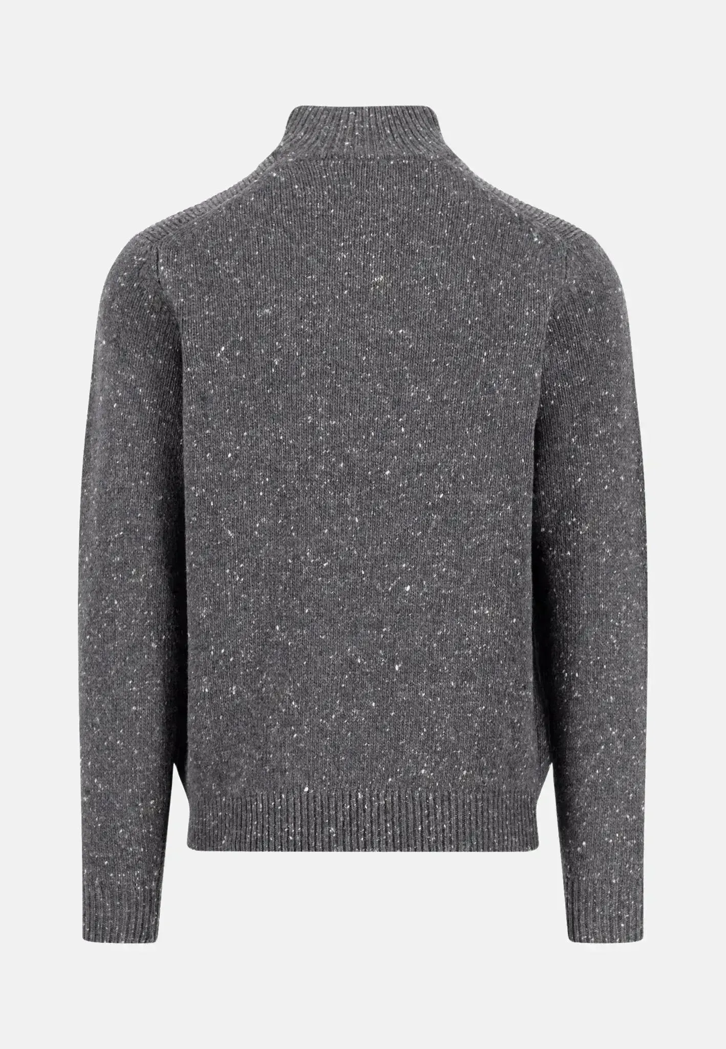 Fynch-Hatton Mens Donegal Wool 1/4 Zip Knit Steel - Image 2