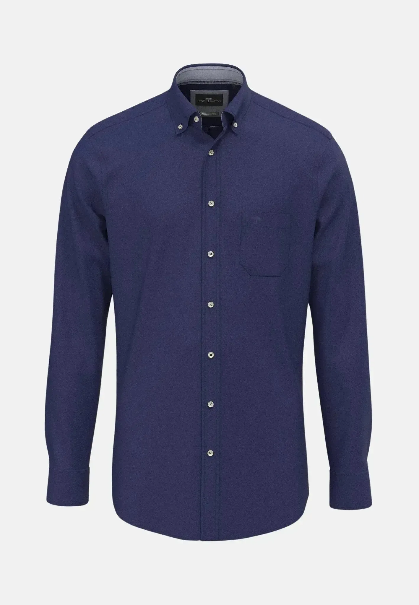 Fynch-Hatton Mens Essential Flannel Button Down Shirt Navy