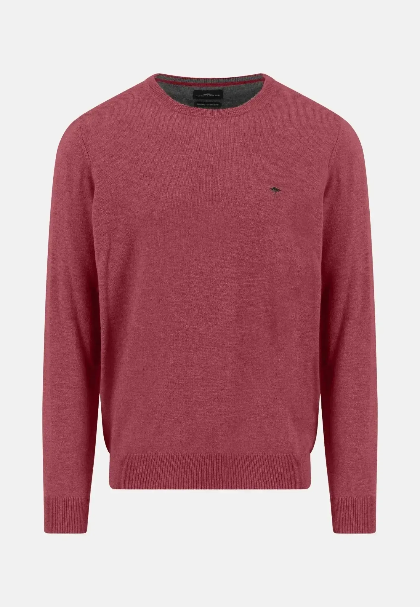Fynch-Hatton Mens Merino Wool Cashmere Crewneck Knit Berry