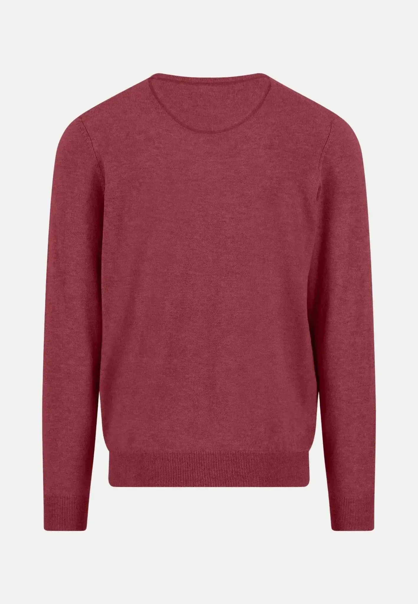 Fynch-Hatton Mens Merino Wool Cashmere Crewneck Knit Berry - Image 2