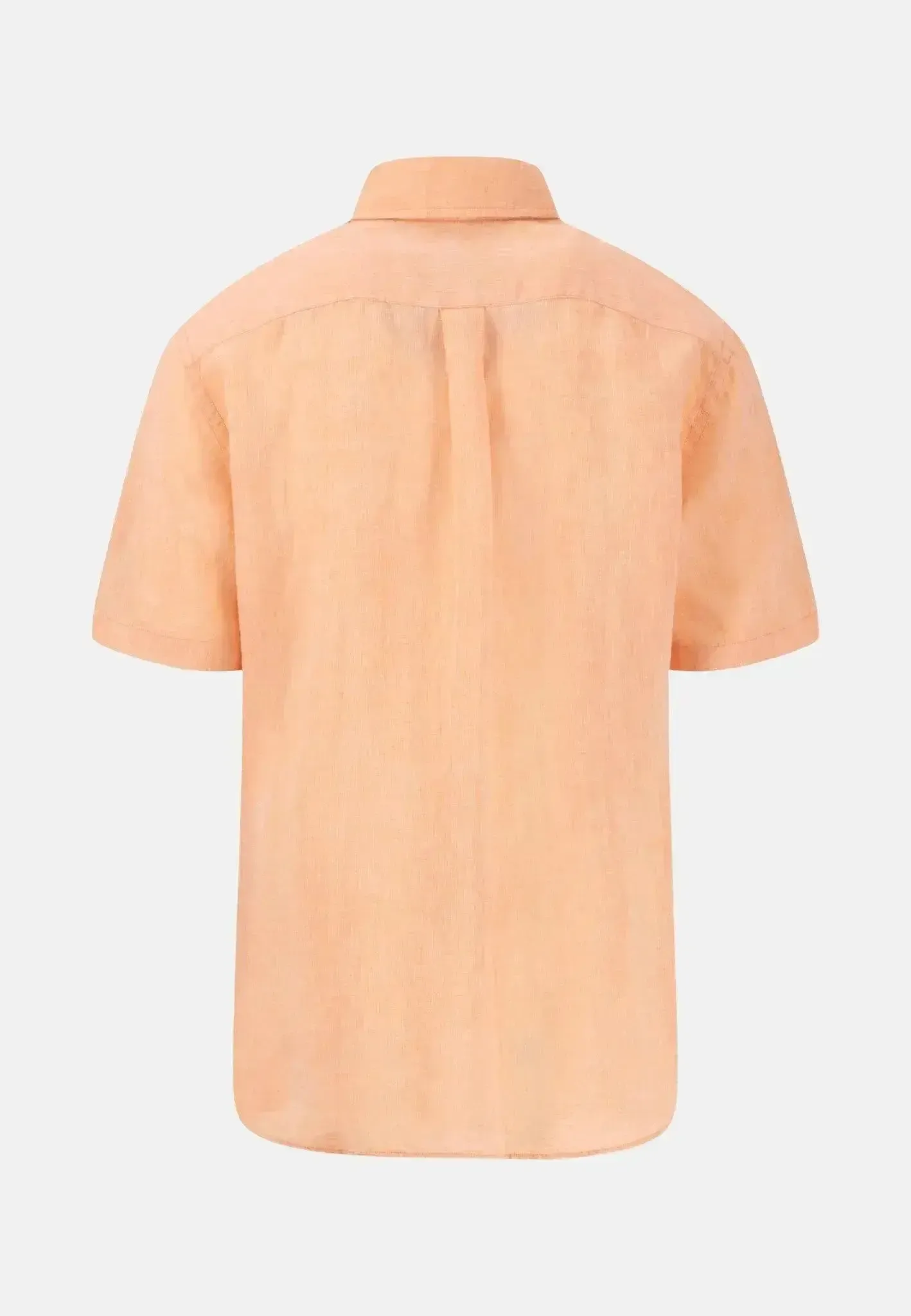 Fynch-Hatton Mens Premium Linen Button Down Short Sleeved Shirt Sunny Orange - Image 2