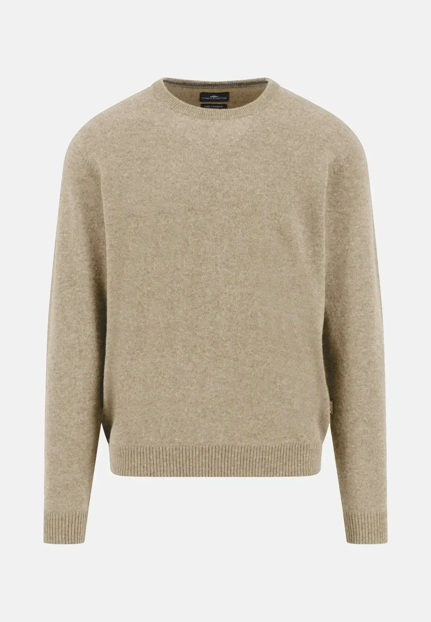 Fynch-Hatton Mens Pure Cashmere Crewneck Knit Light Taupe
