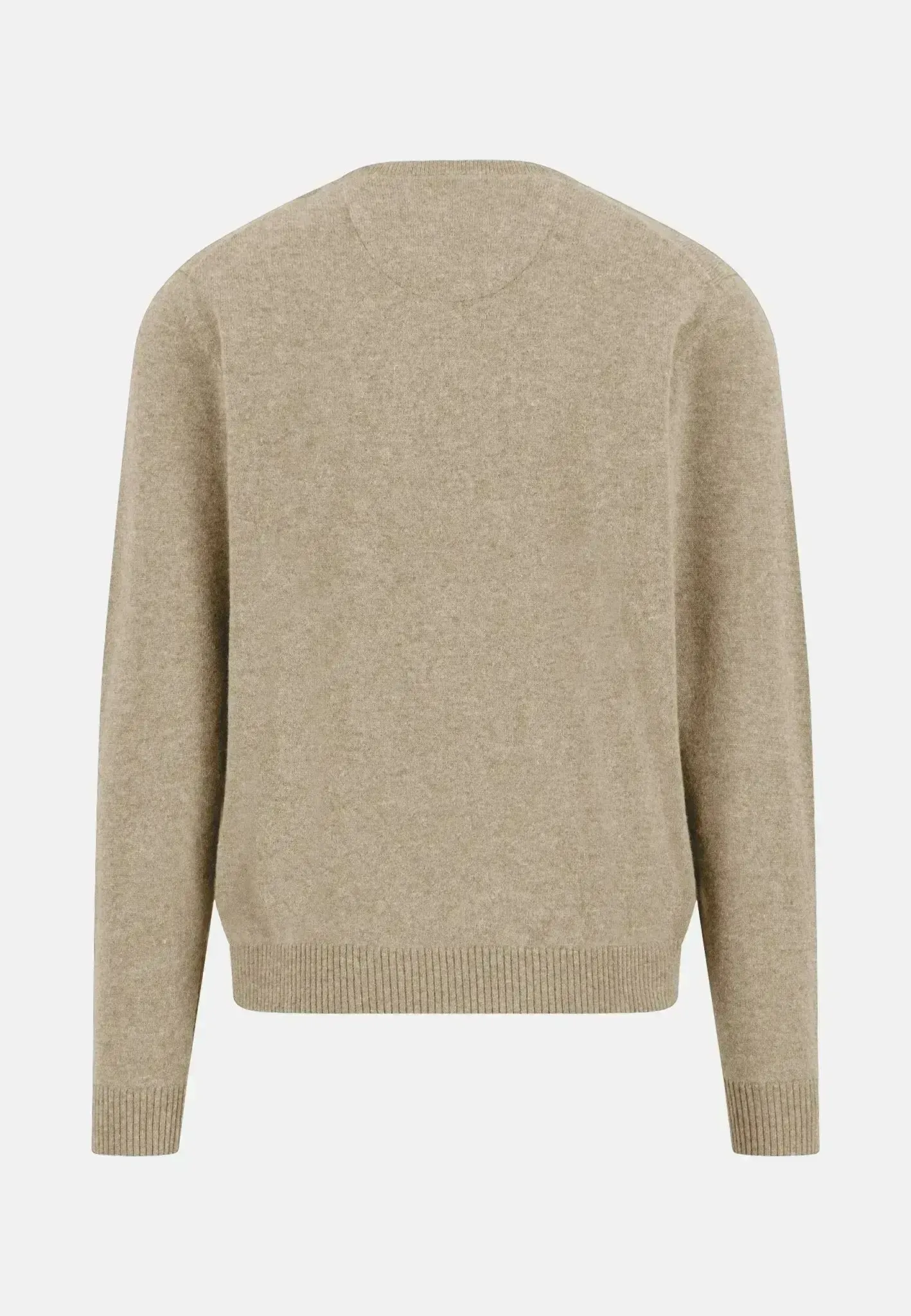 Fynch-Hatton Mens Pure Cashmere Crewneck Knit Light Taupe - Image 2