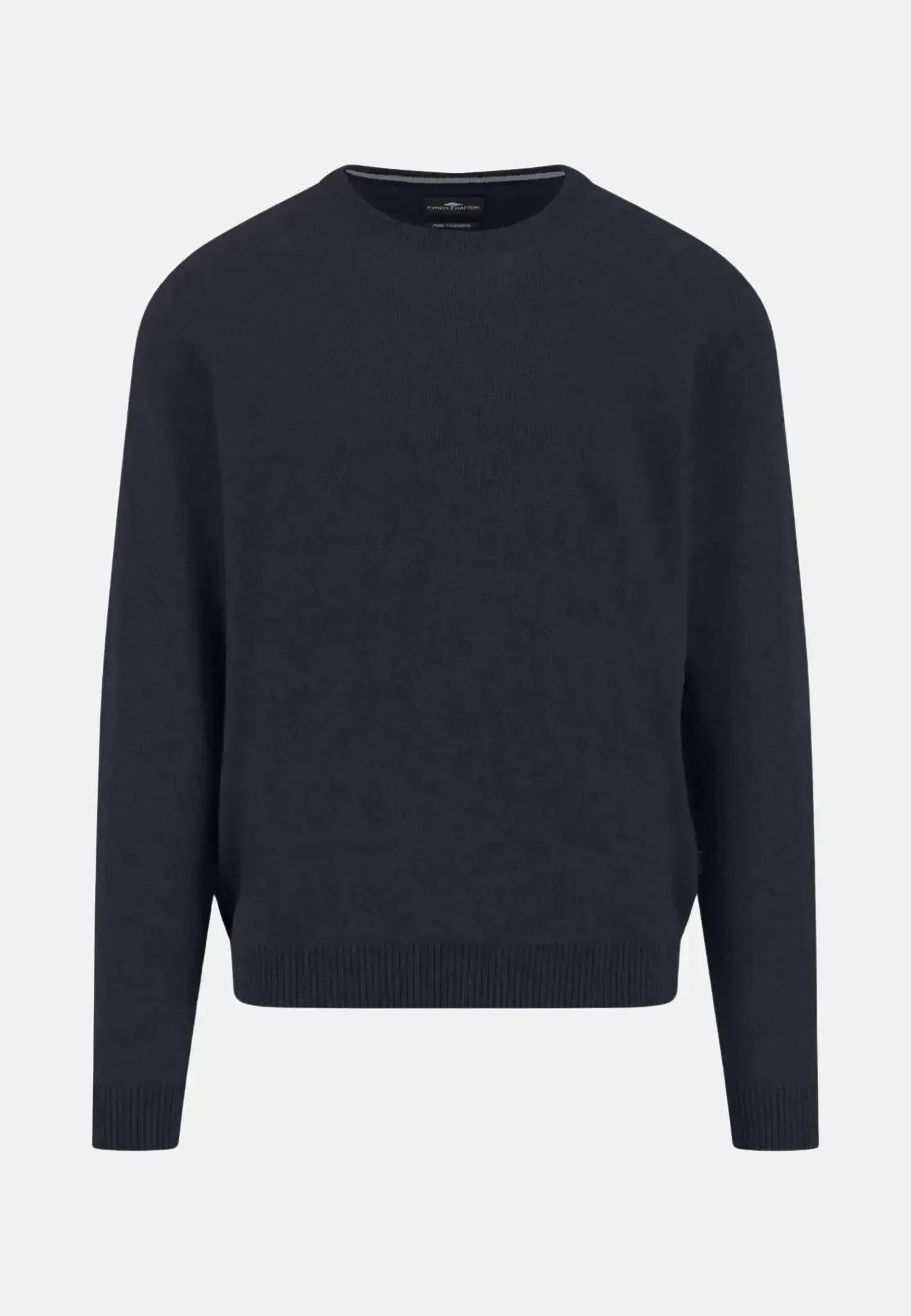 Fynch-Hatton Mens Pure Cashmere Crewneck Knit Navy