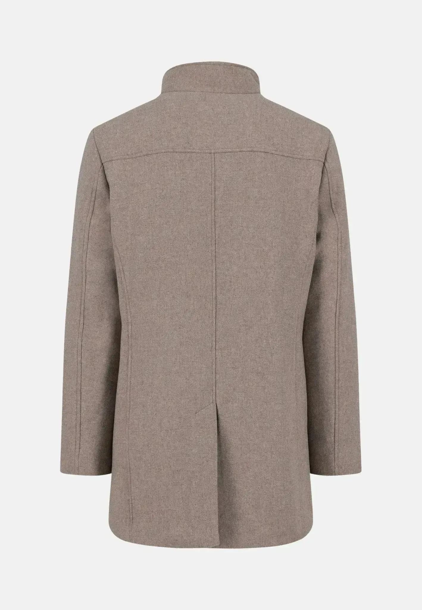 Fynch-Hatton Mens Standcollar Insert Wool Mix Coat Sand - Image 2