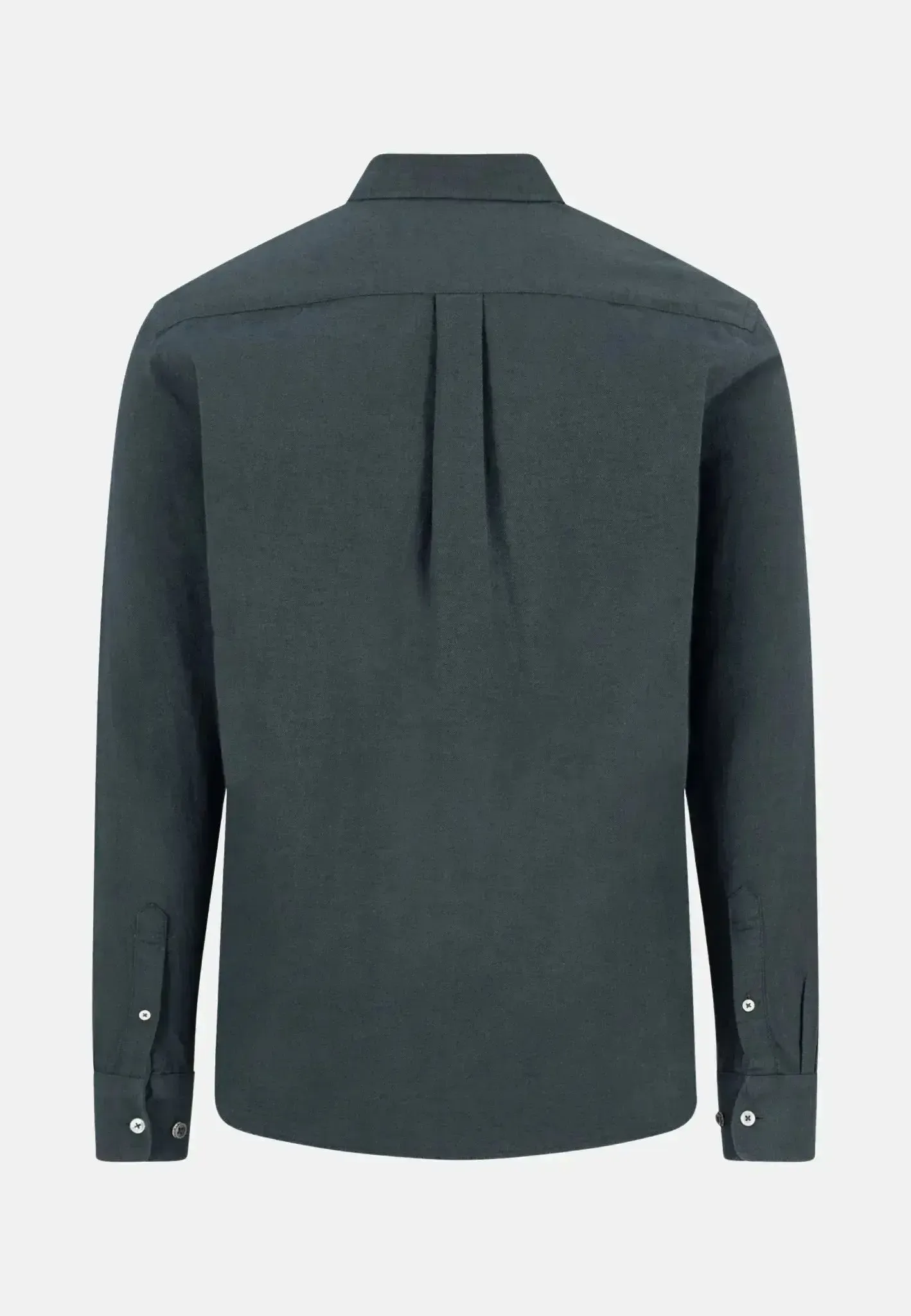 Fynch-Hatton Mens Winter Solid Button Down Shirt Dark Ivy - Image 2