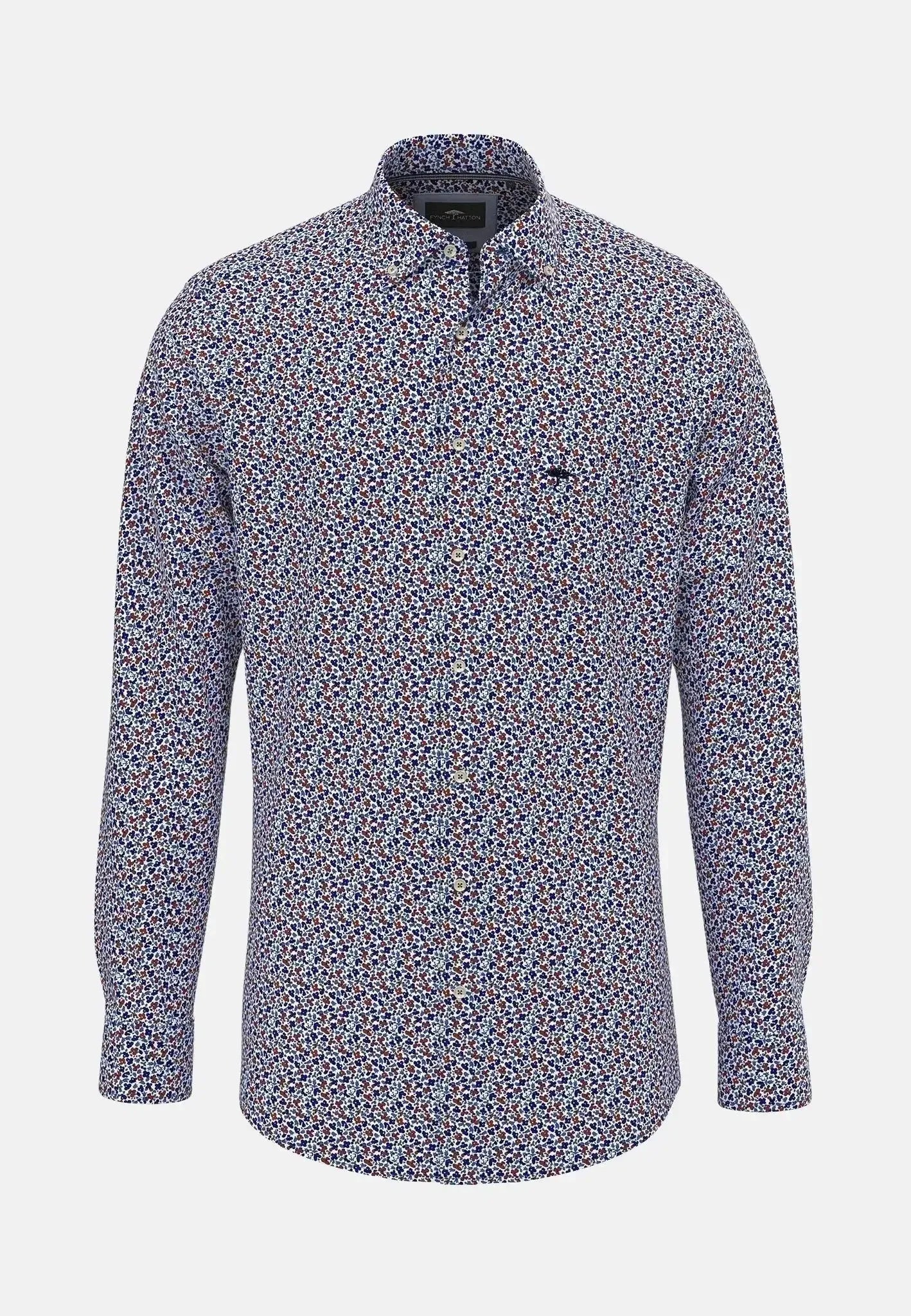 Fynch-Hatton Modern Flower Print Shirt Navy