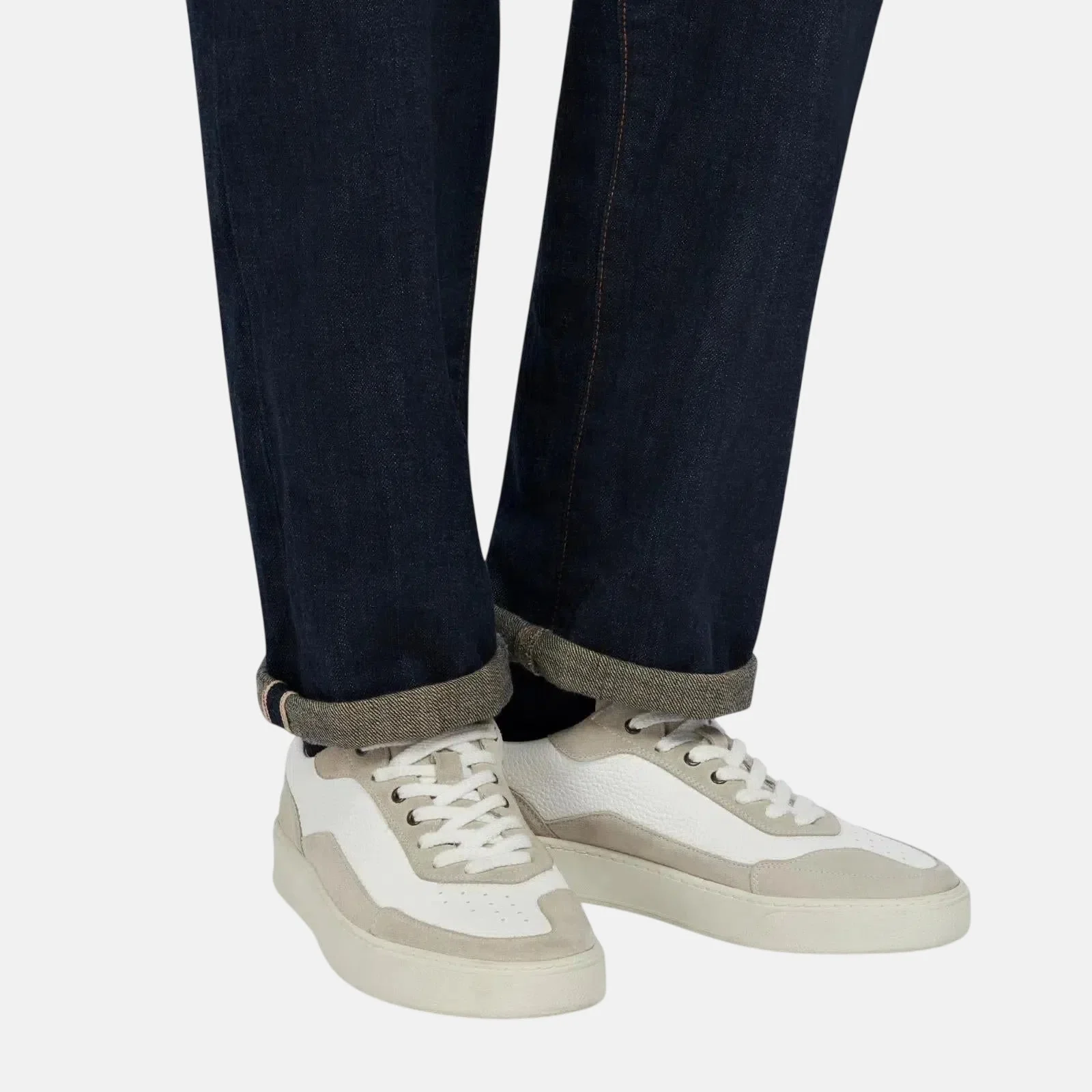 Harrys Of London Finch Suede Soft Milled Calf Trainer White - Image 5