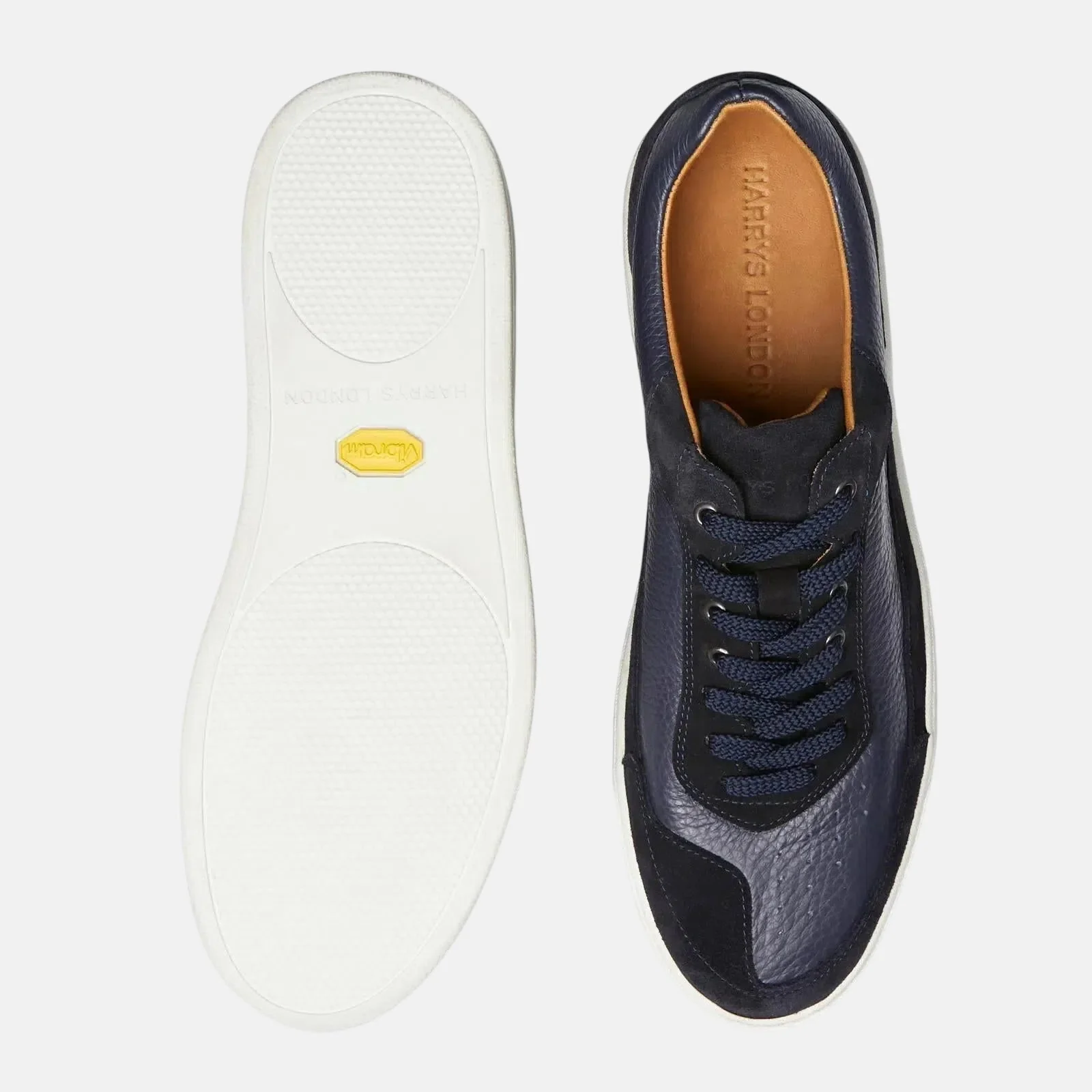 Harrys Of London Finch Suede Soft Milled Calf Trainer Navy - Image 4