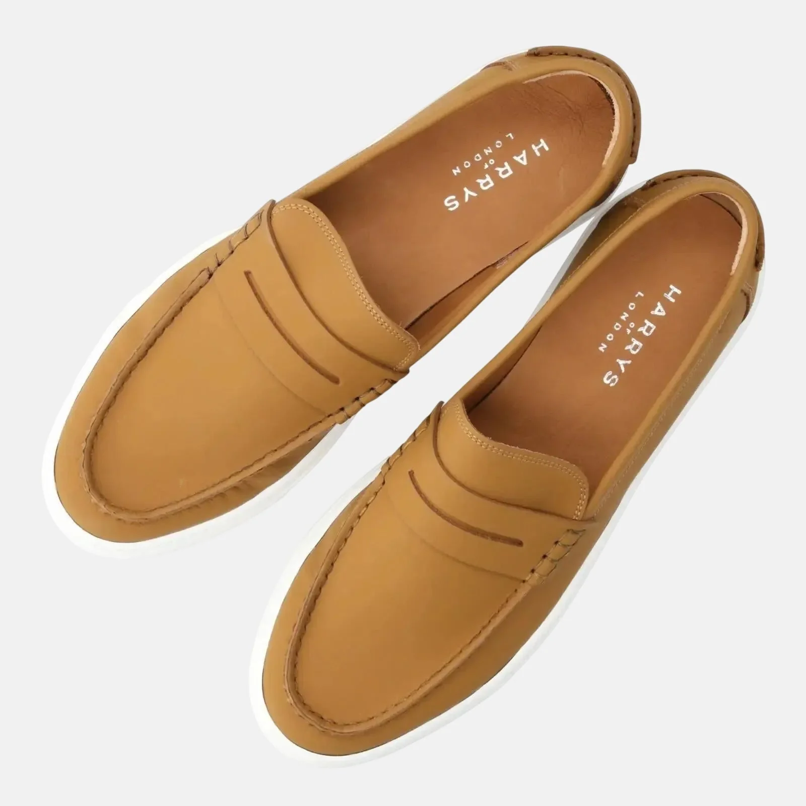 Harrys Of London Starboard Tech Leather Deck Shoes Couro Brown - Image 3
