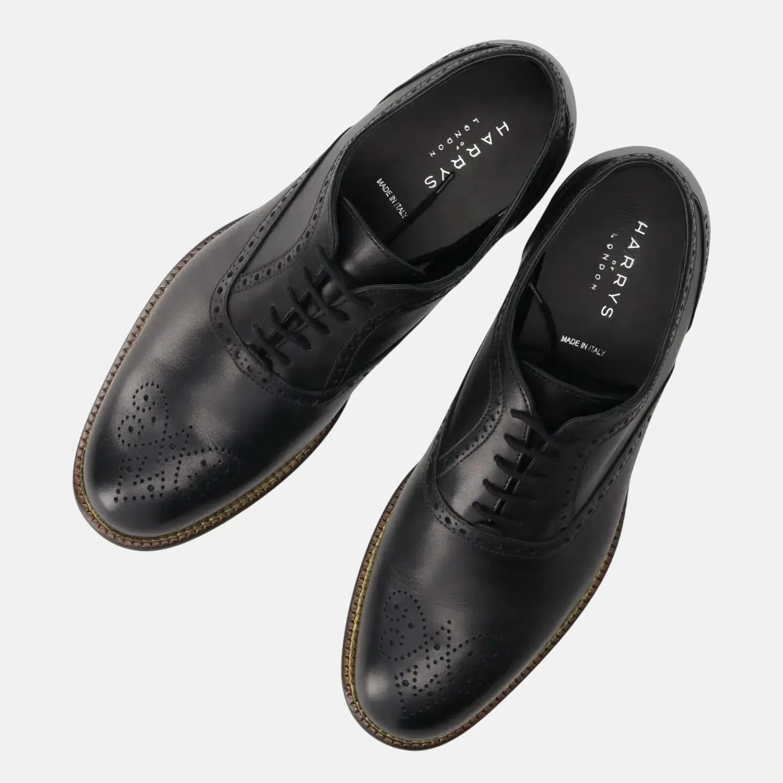 Harrys Of London Trillion Leather Brogue Black - Image 3