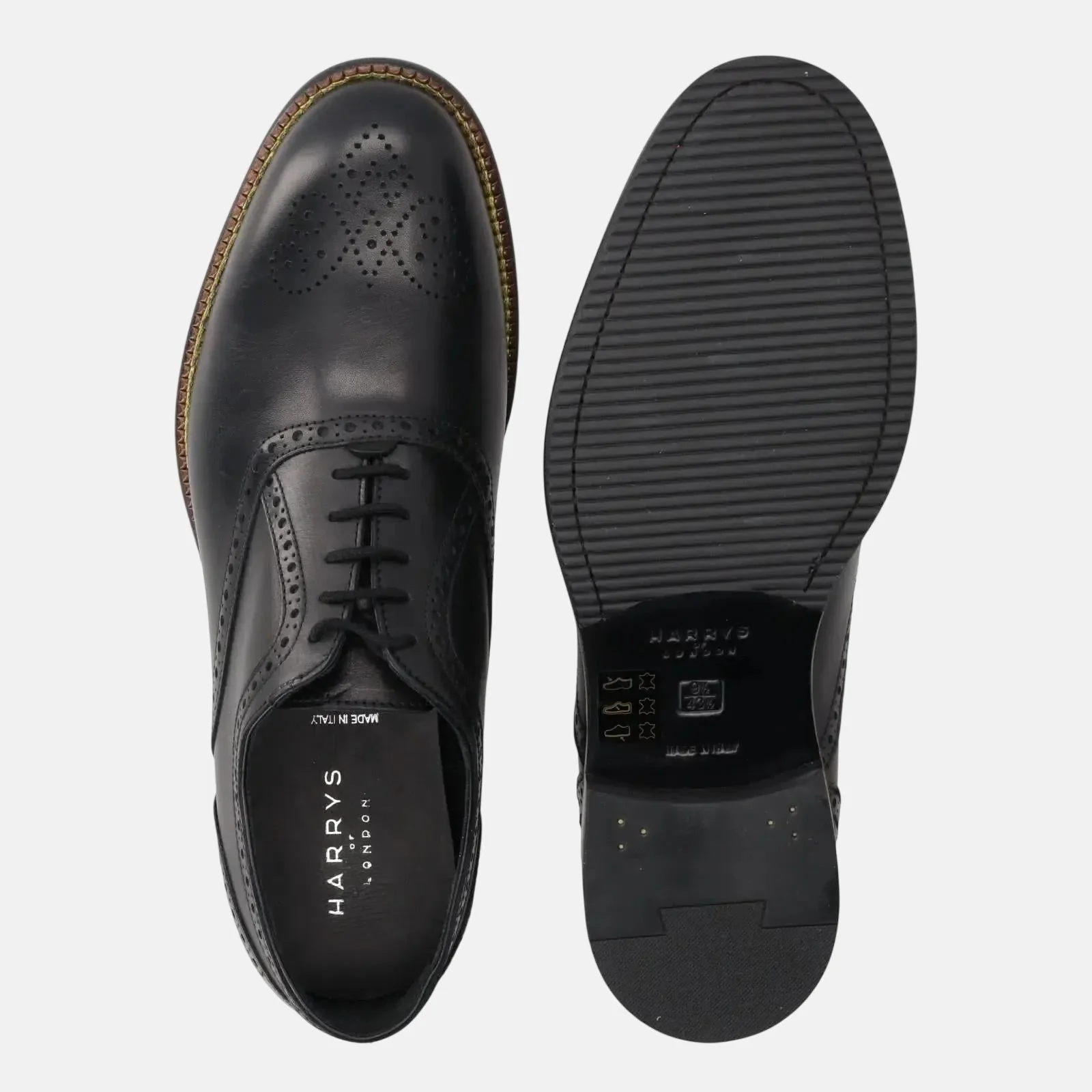 Harrys Of London Trillion Leather Brogue Black - Image 4