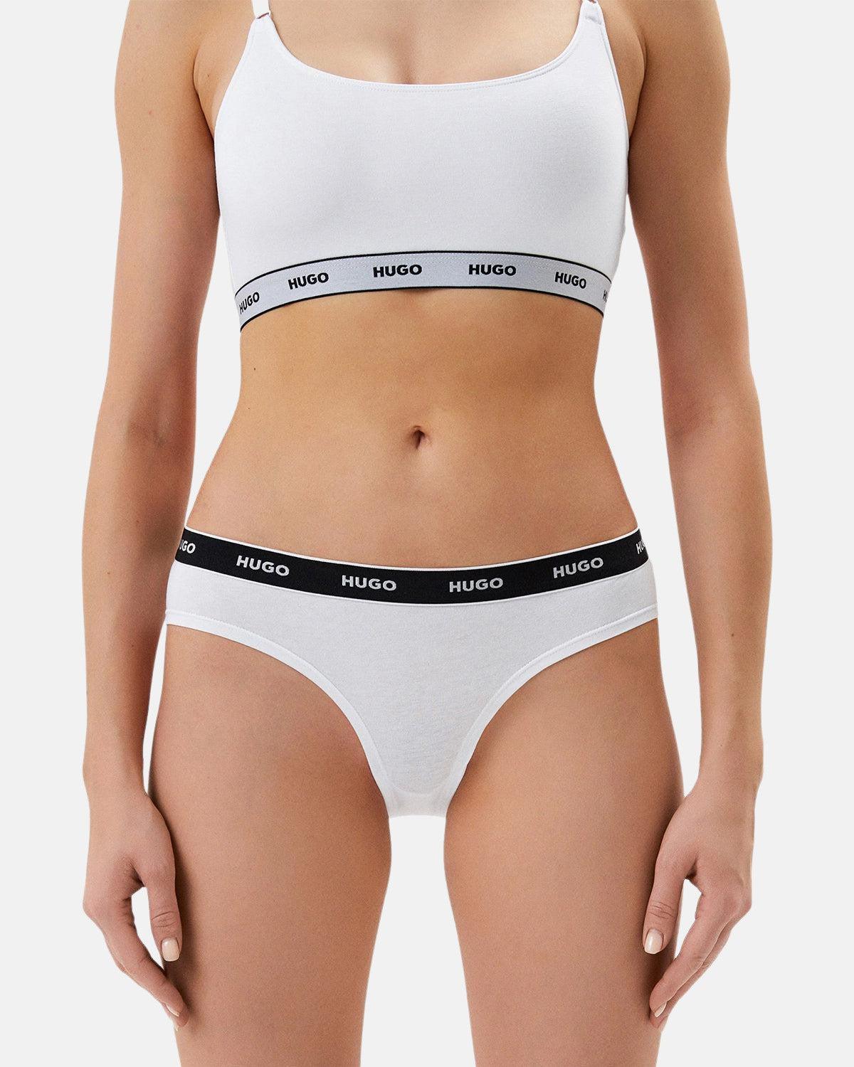 HUGO WOMENS 3 PACK BRIEFS NAVY WHITE BLUE - Image 4