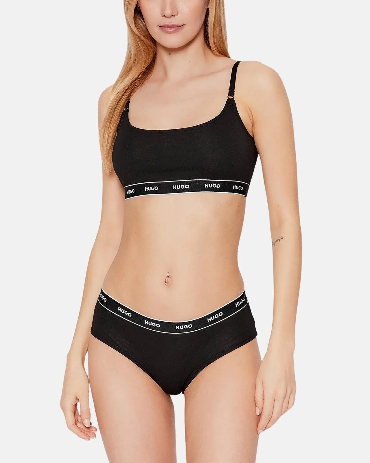 HUGO WOMENS 3 PACK HIPSTER BRIEFS BLACK - Image 2