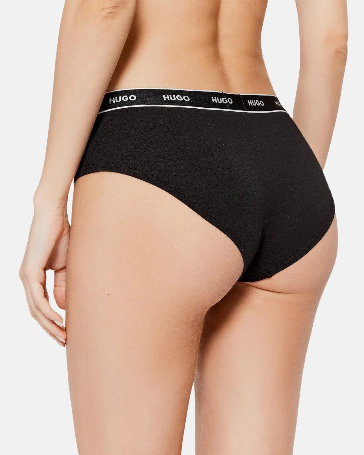 HUGO WOMENS 3 PACK HIPSTER BRIEFS BLACK - Image 3