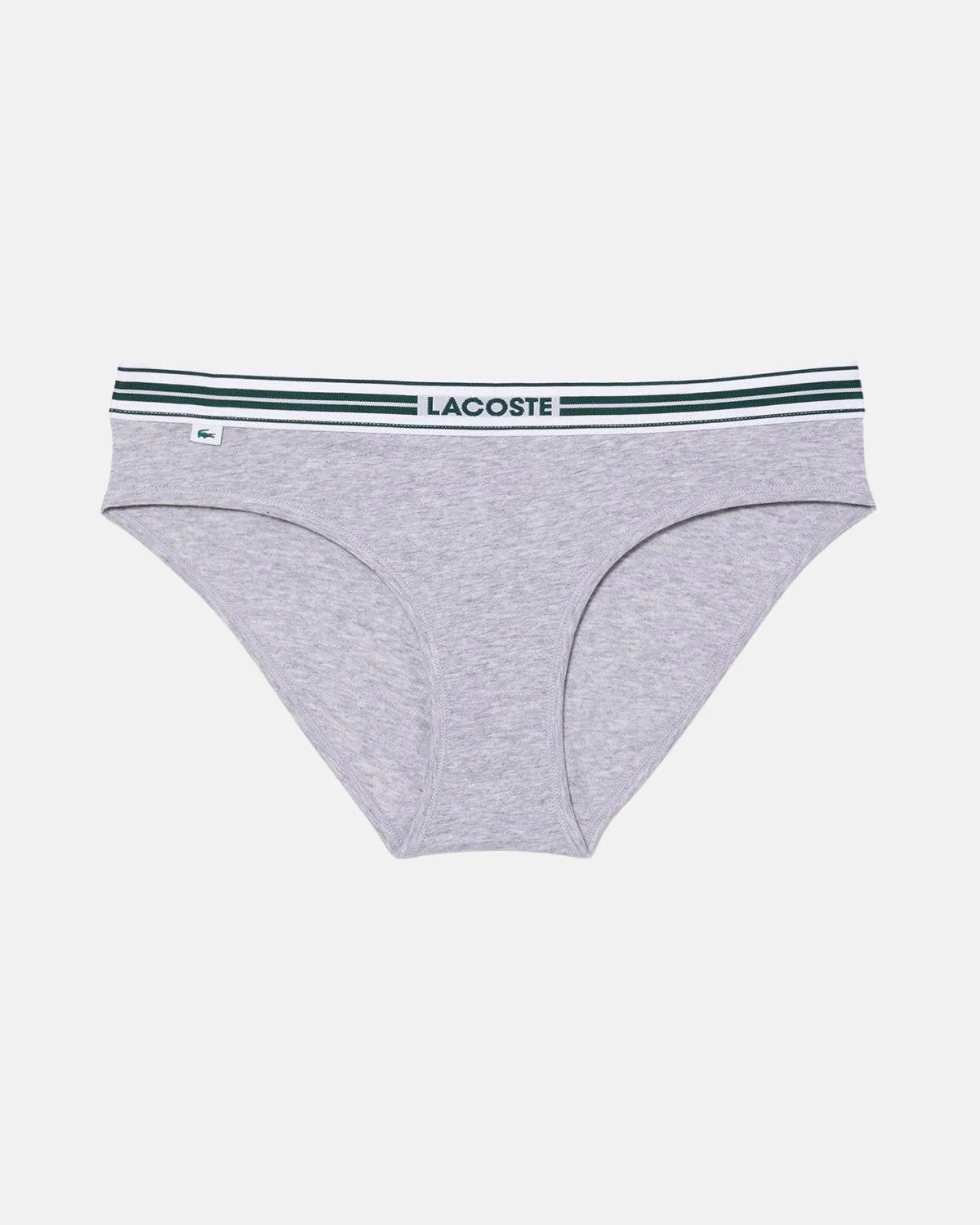 LACOSTE WOMENS HERITAGE STRETCH COTTON BRIEFS GREY CHINE