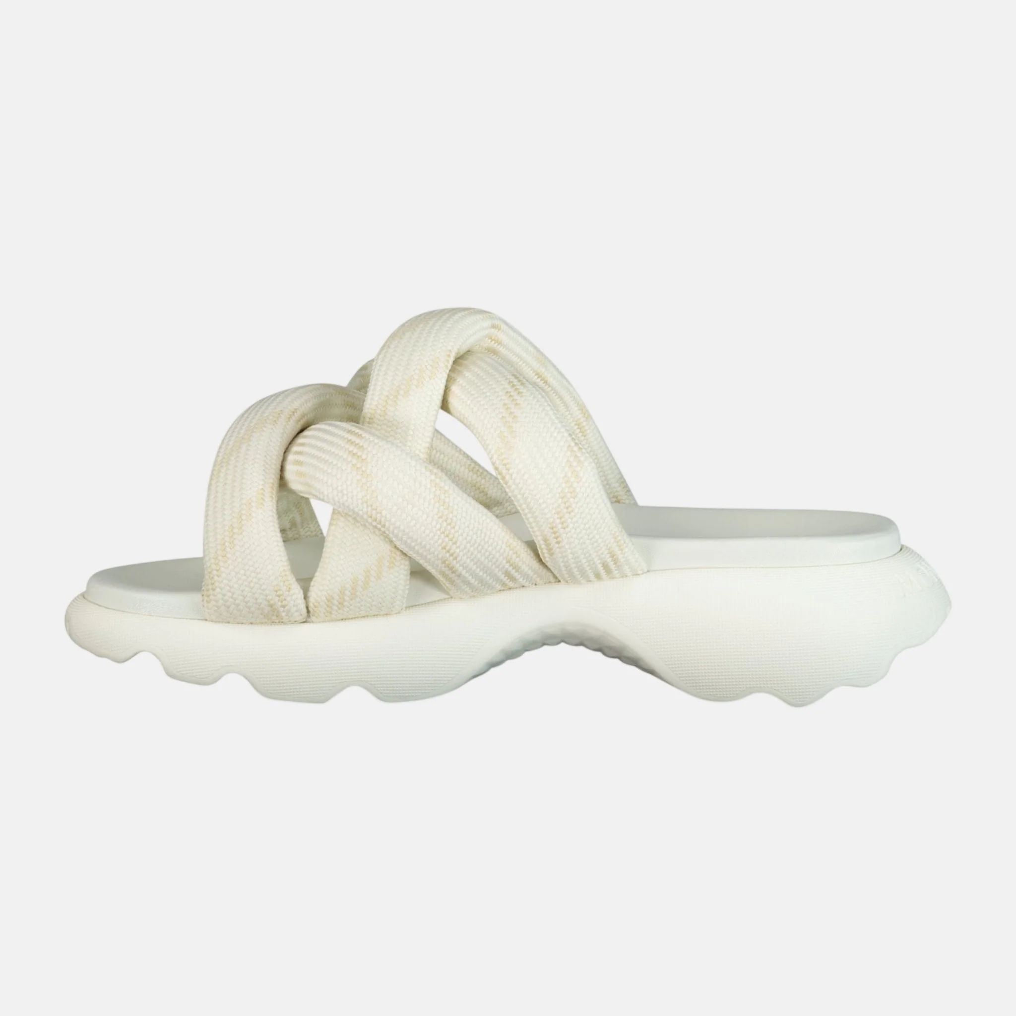 Moncler Womens 'Belay Knot' Sliders Beige - Image 3