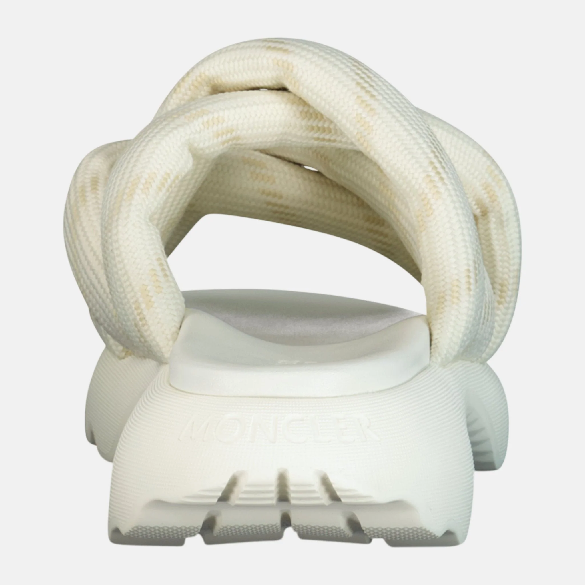 Moncler Womens 'Belay Knot' Sliders Beige - Image 4