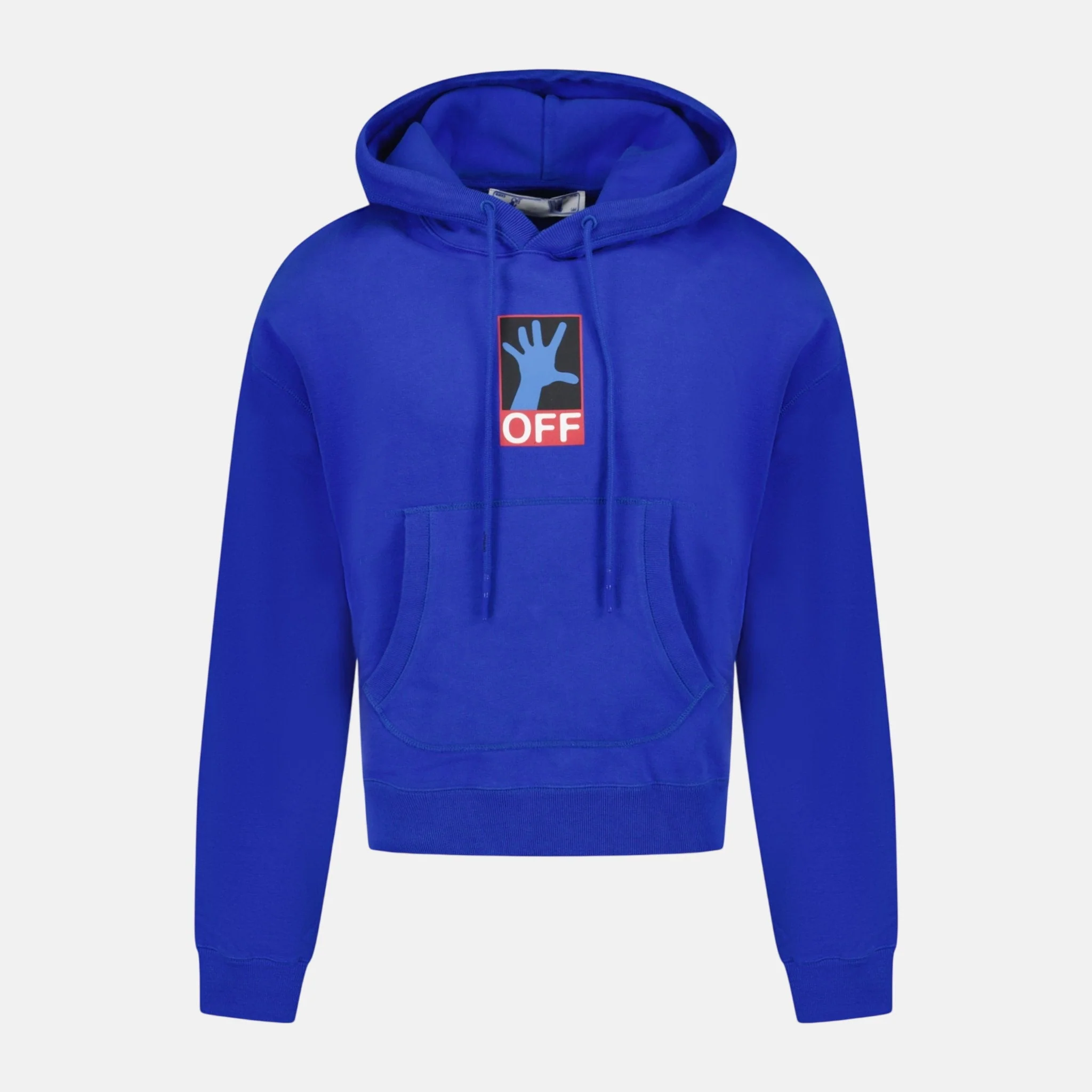 Off-White '90'S Hand Over' Logo Hoodie Blue