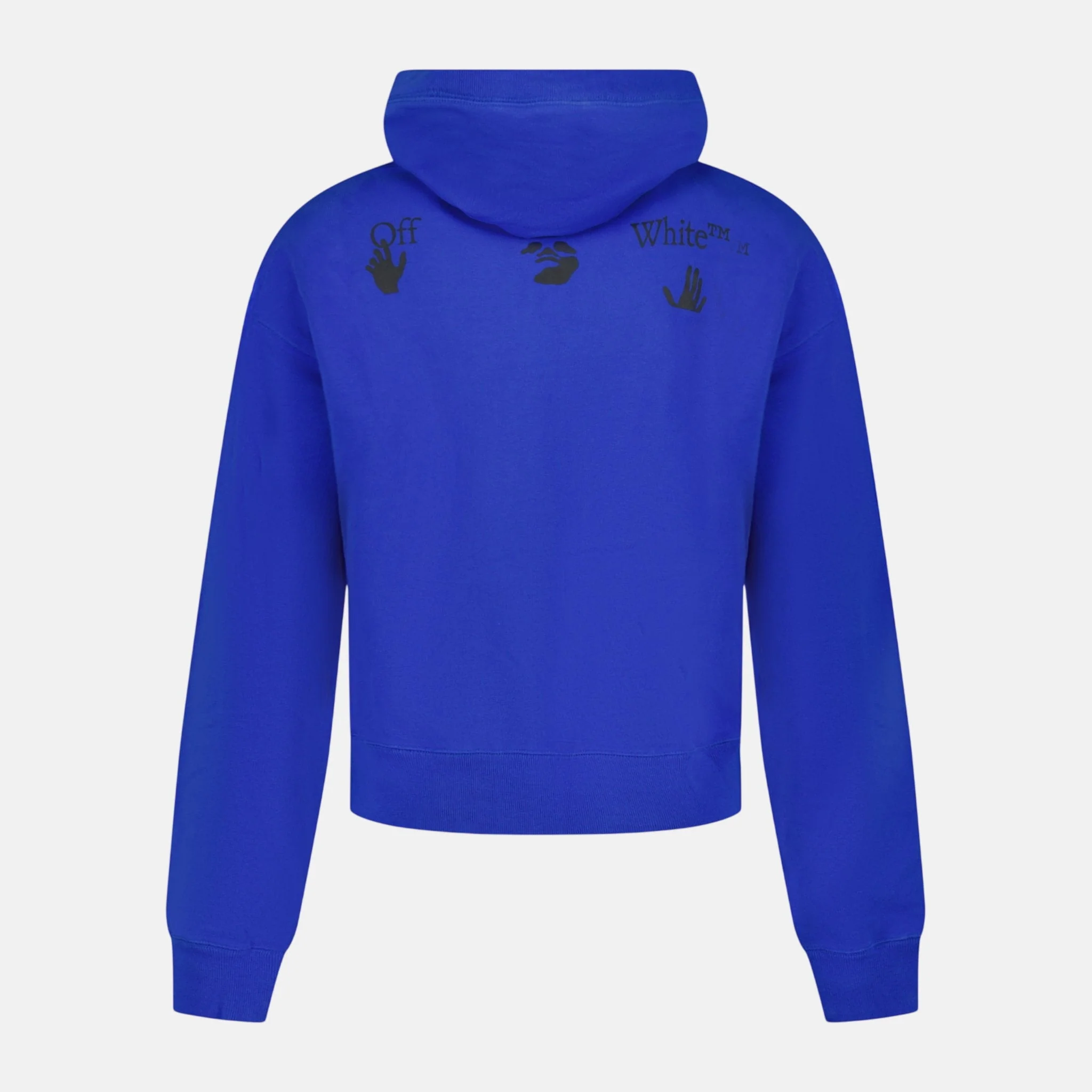 Off-White '90'S Hand Over' Logo Hoodie Blue - Image 2