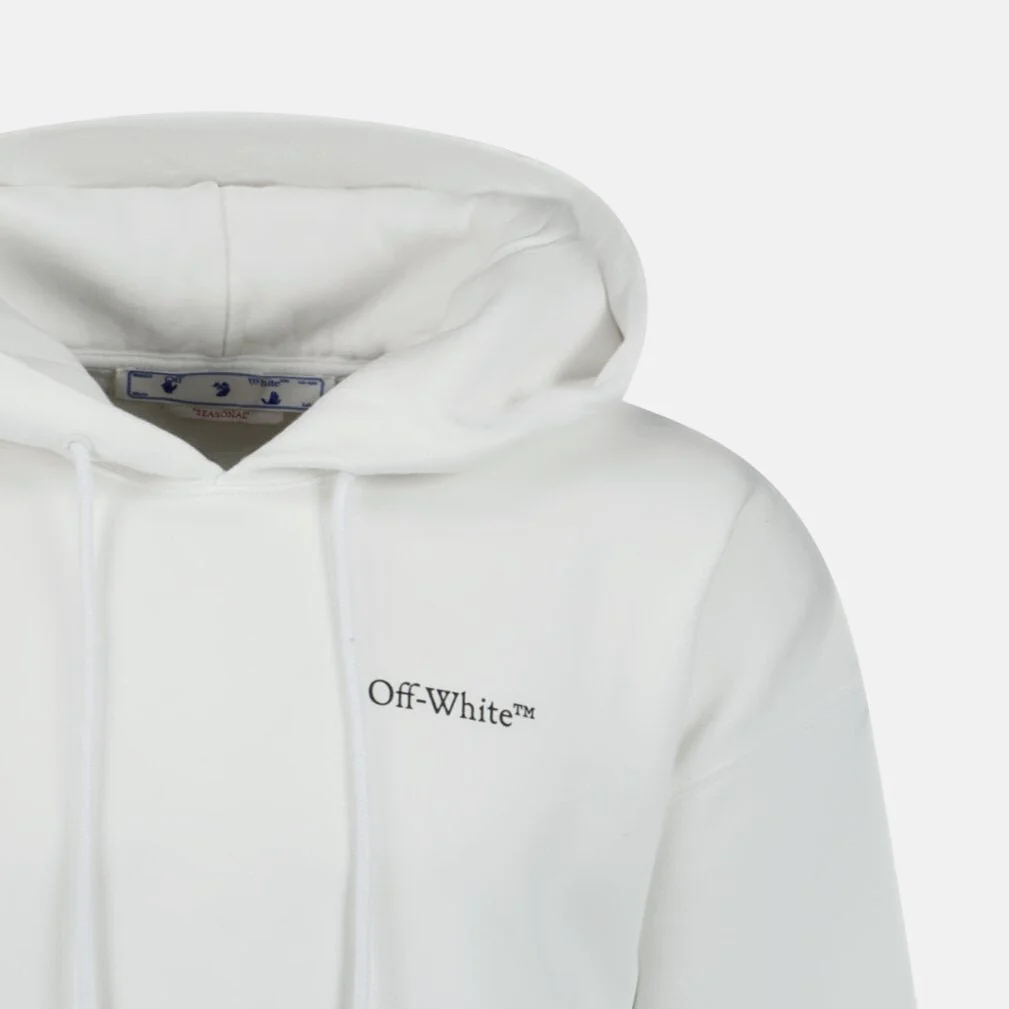 Off-White Caravaggio Logo Hooded Sweatshirt White - Image 3
