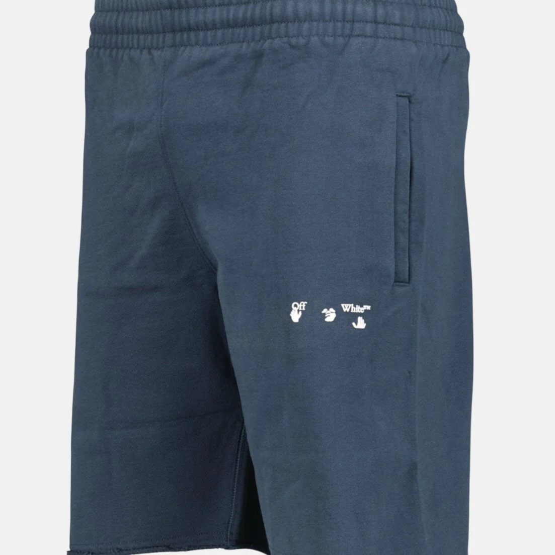 Off-White Cotton Sweat Shorts Navy - Image 3