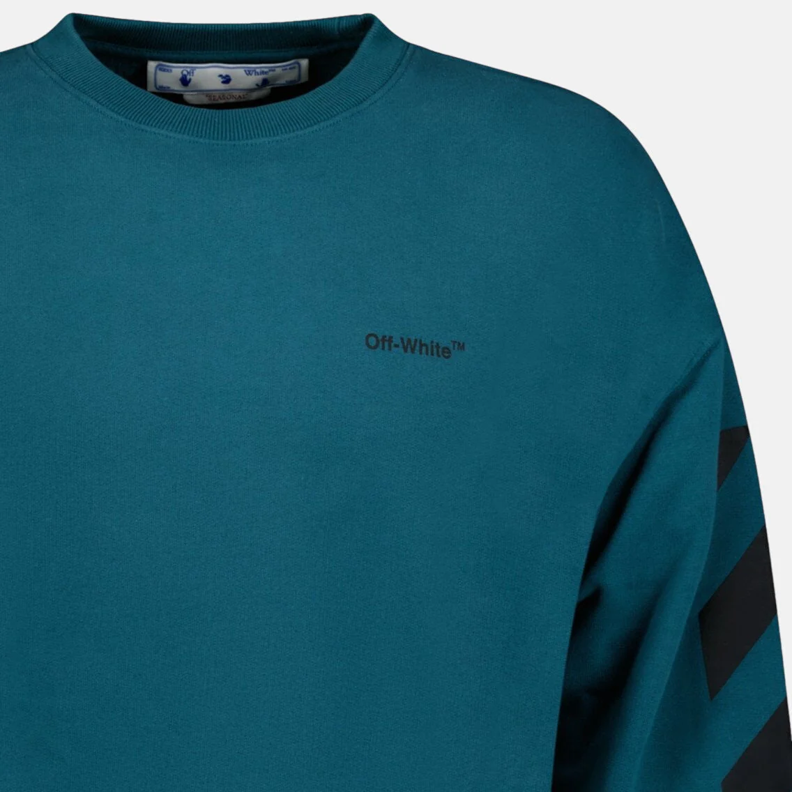 Off-White Crewneck Sweatshirt Duck Green - Image 3