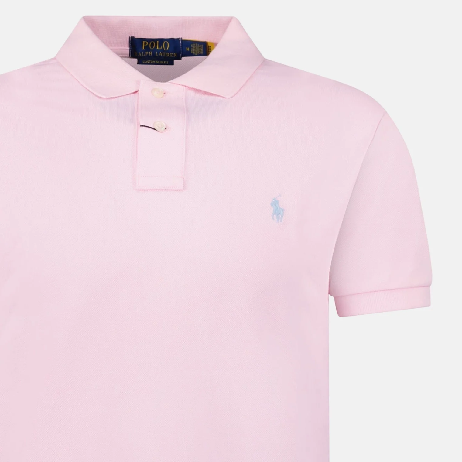 Ralph Lauren Cotton Custom Slim Fit Polo Shirt Pink - Image 3