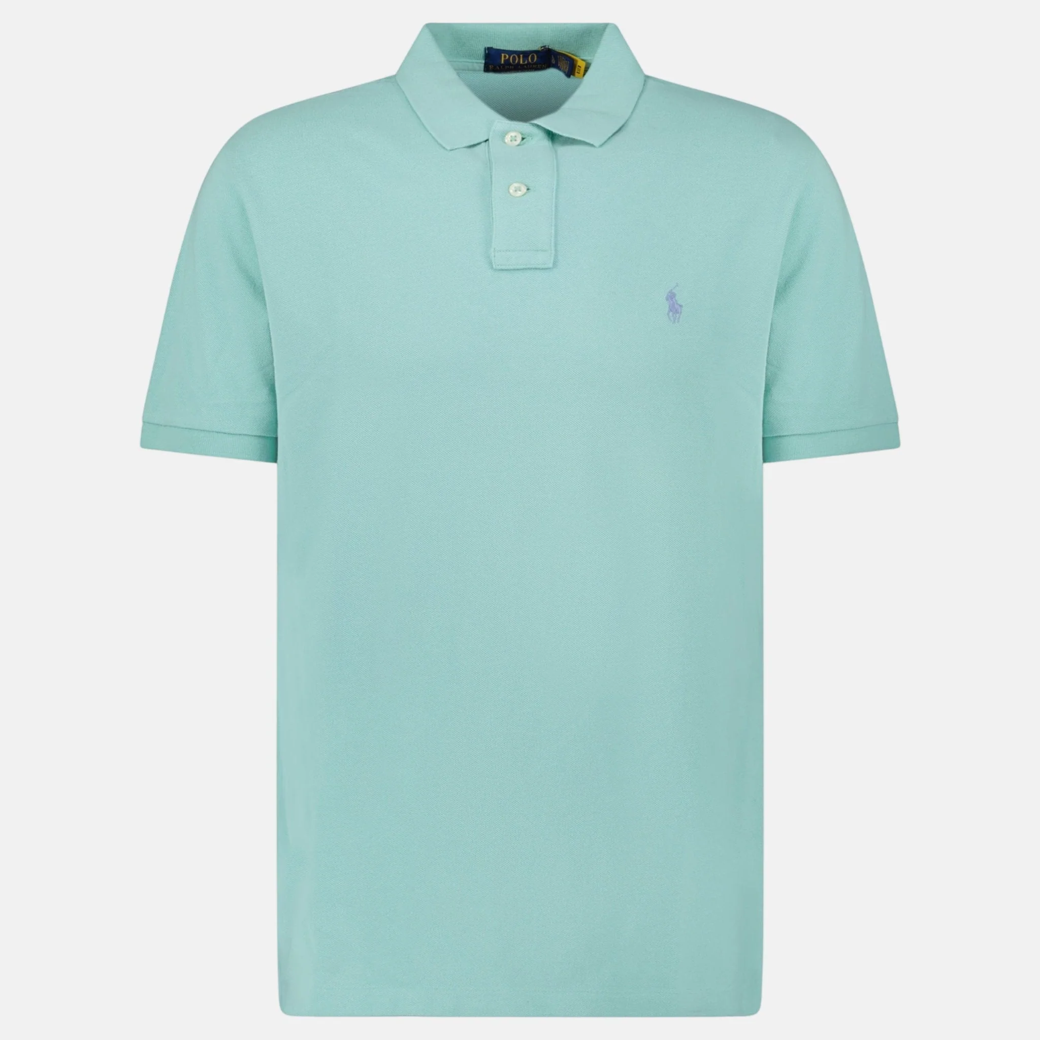 Ralph Lauren Cotton Mesh Custom Slim Fit Polo Shirt Celadon