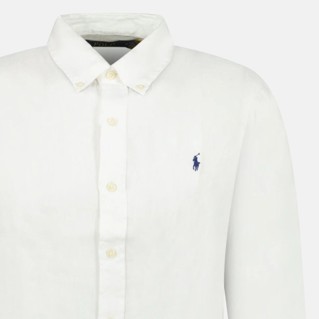 Ralph Lauren Custom Fit Linen Shirt Ceramic White - Image 2