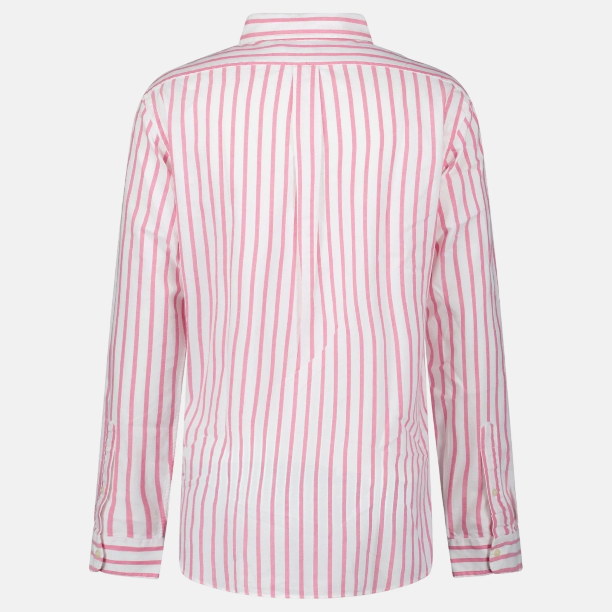 Ralph Lauren Custom Fit Stripe Oxford Shirt Pink White - Image 2