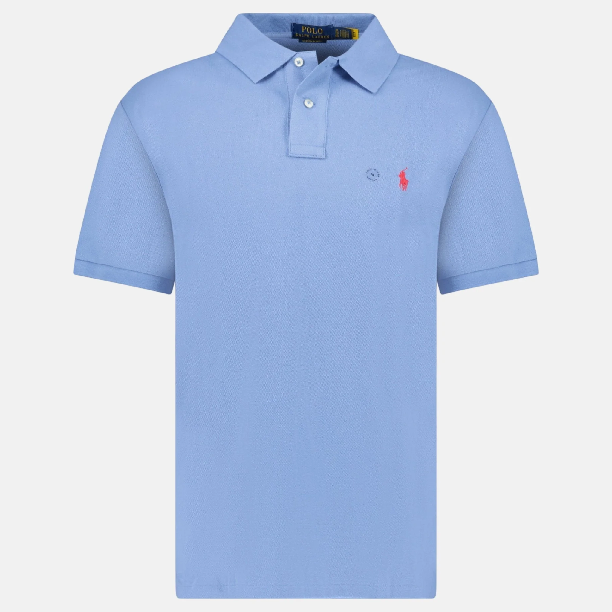 Ralph Lauren Custom Slim Fit Mesh Polo Shirt Campus Blue