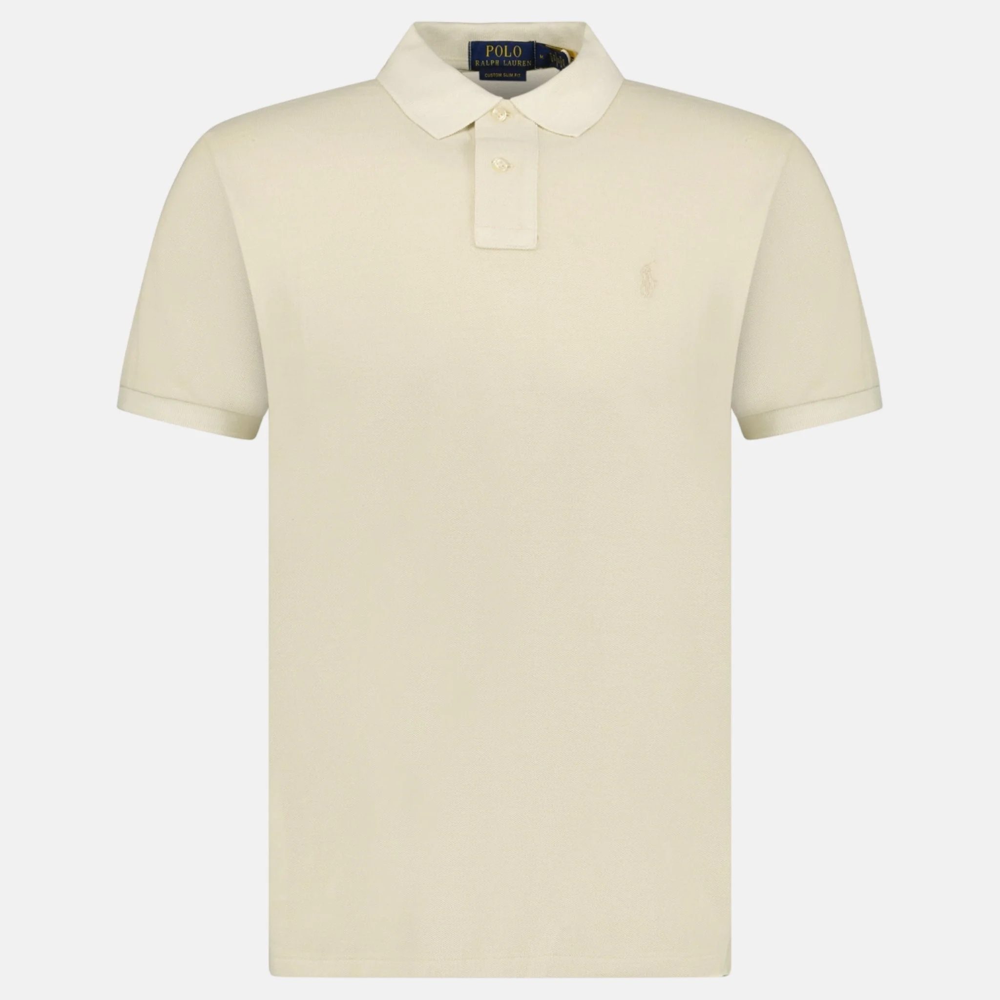 Ralph Lauren Custom Slim Fit Mesh Polo Shirt Natural