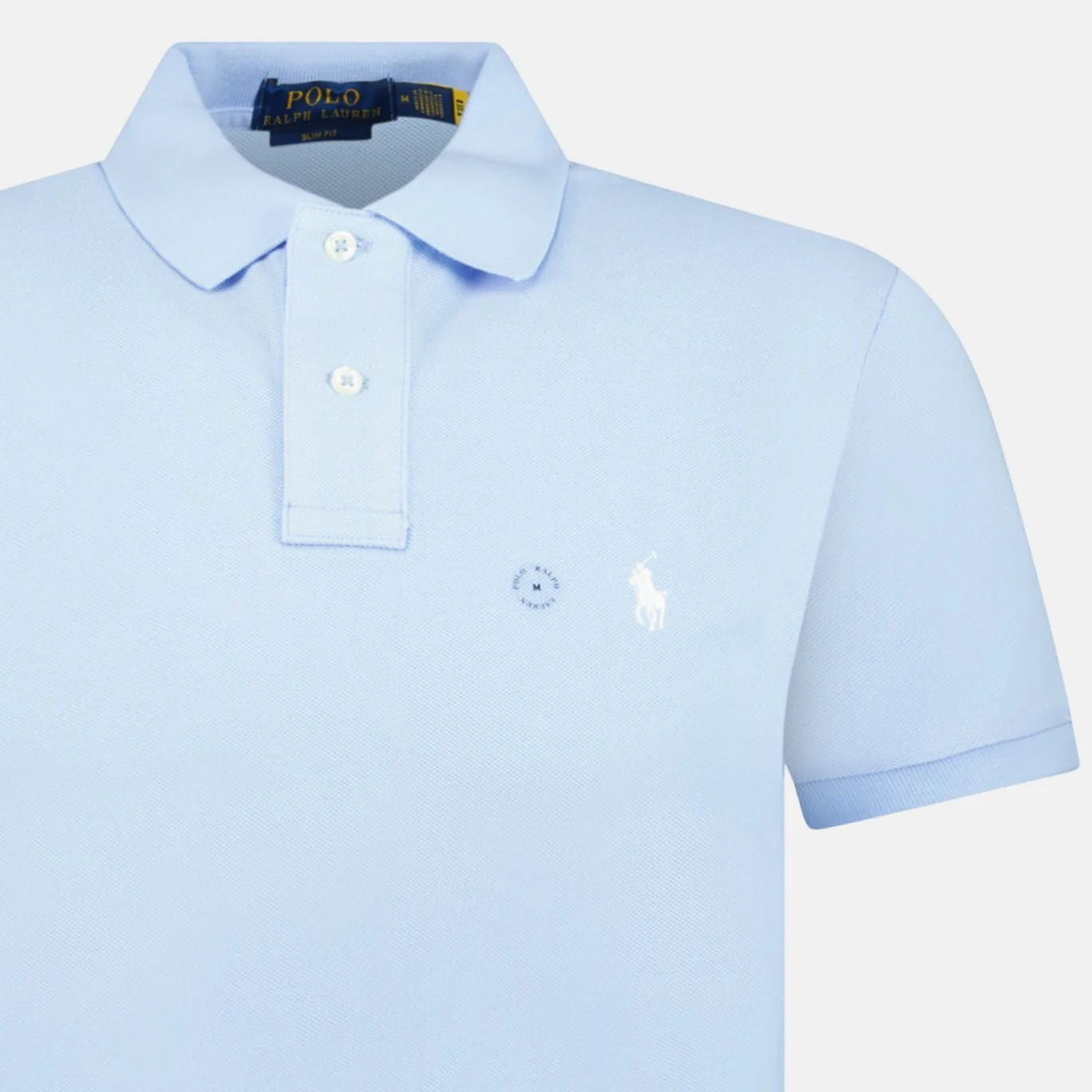 Ralph Lauren Mesh Slim Fit Polo Shirt Office Blue - Image 2
