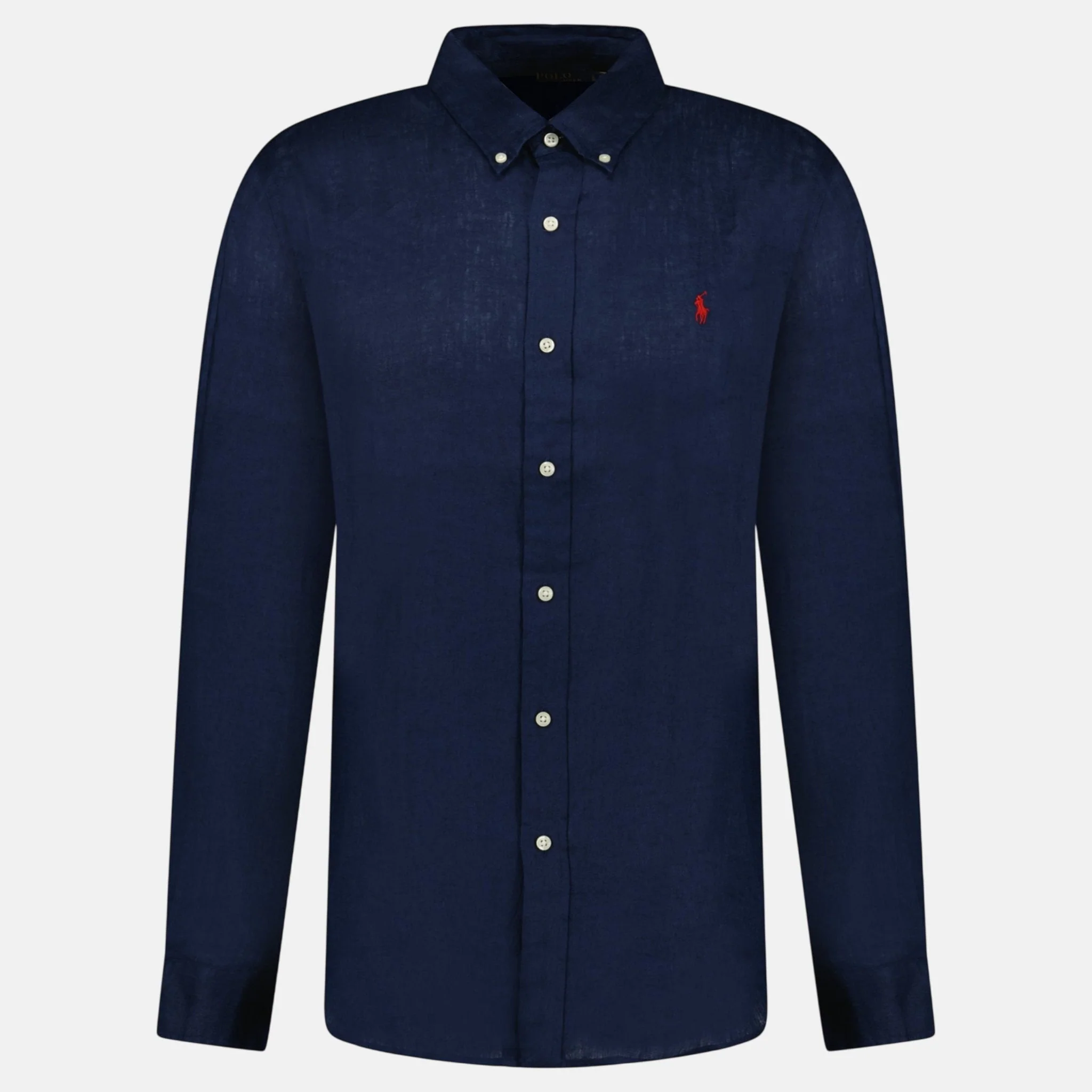 Ralph Lauren Slim Fit Linen Shirt Newport Navy