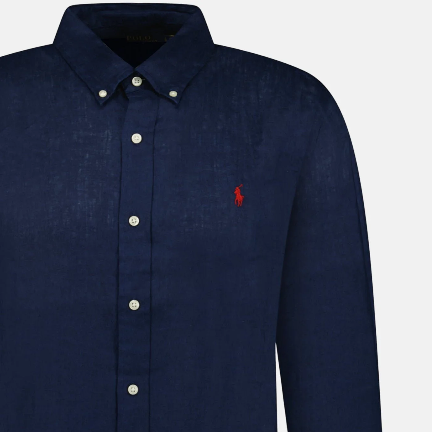 Ralph Lauren Slim Fit Linen Shirt Newport Navy - Image 2