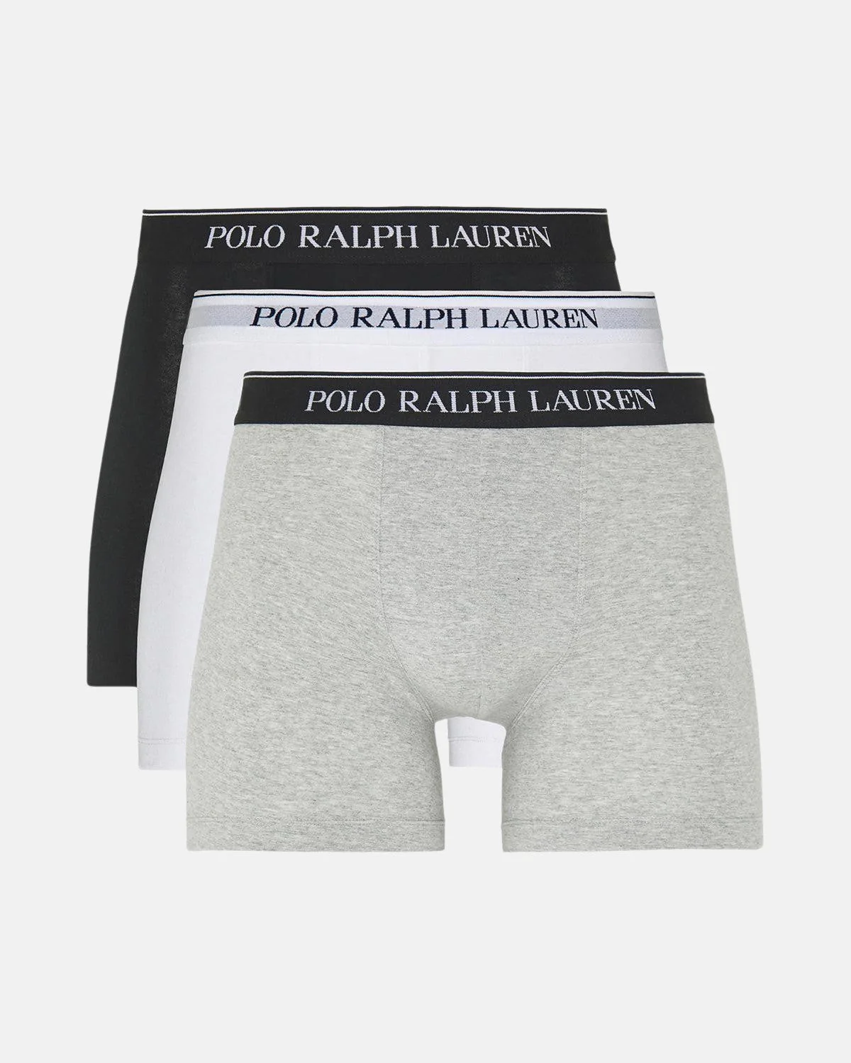 RALPH LAUREN 3 PACK BOXER BRIEF TRUNKS WHITE BLACK GREY