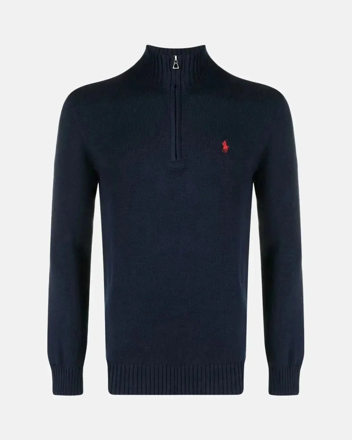RALPH LAUREN COTTON 1/4 ZIP JUMPER HUNTER NAVY