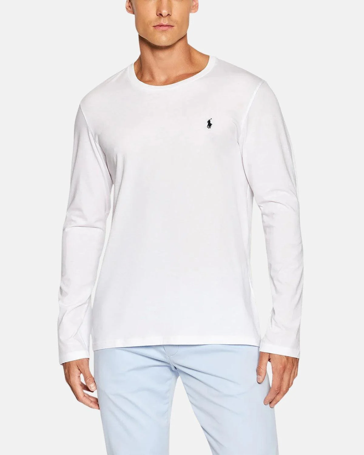 RALPH LAUREN COTTON JERSEY LONG SLEEVE T-SHIRT WHITE - Image 2