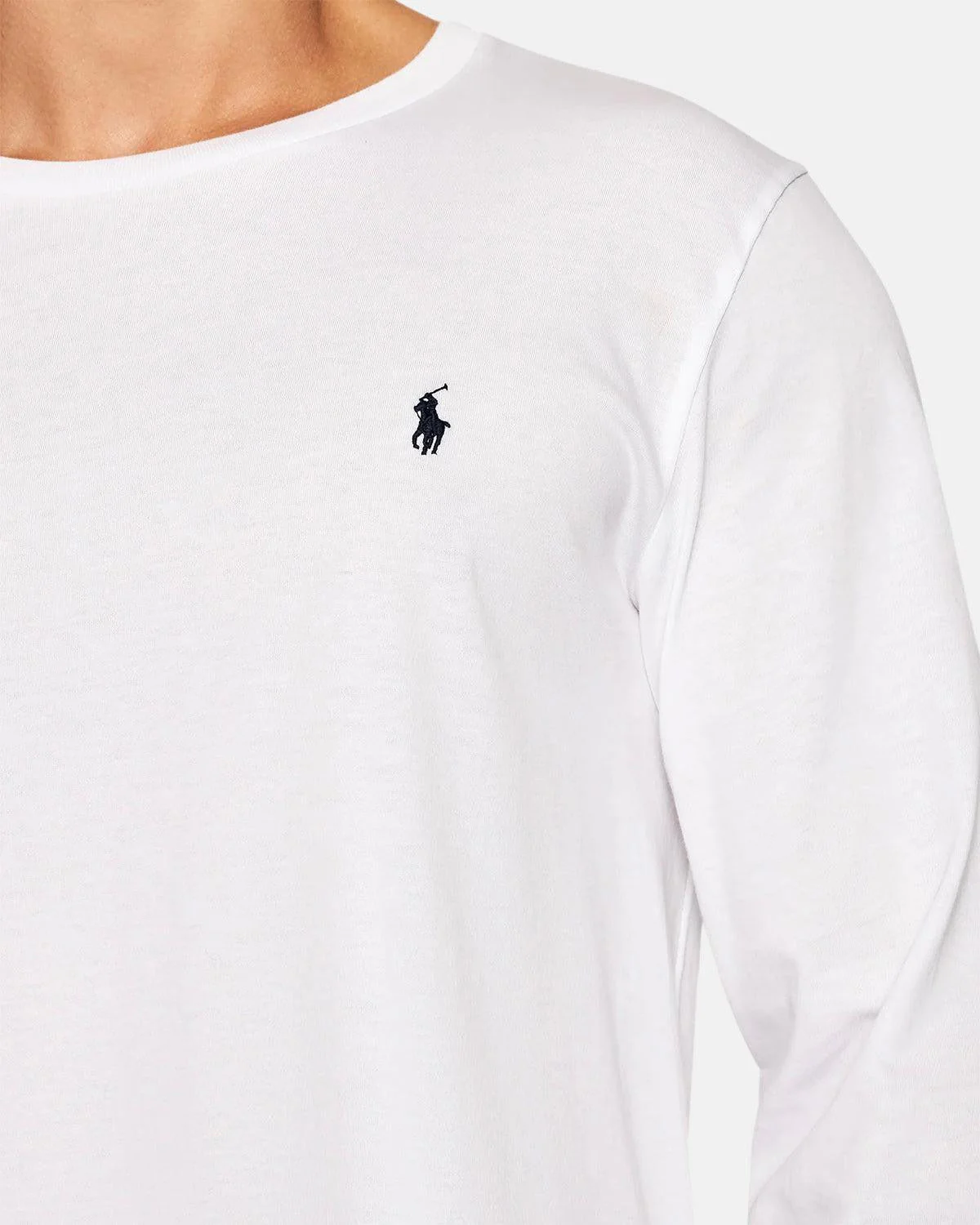 RALPH LAUREN COTTON JERSEY LONG SLEEVE T-SHIRT WHITE - Image 4