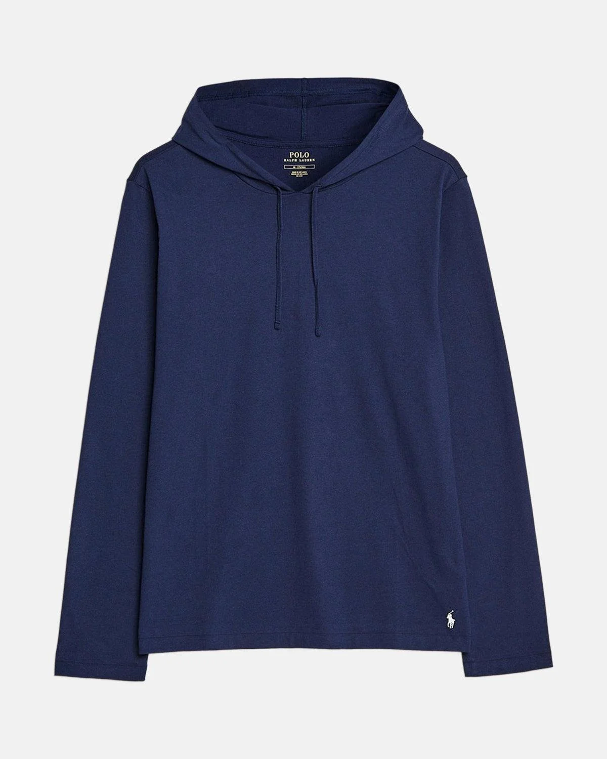 RALPH LAUREN COTTON JERSEY SLEEP HOODIE NAVY