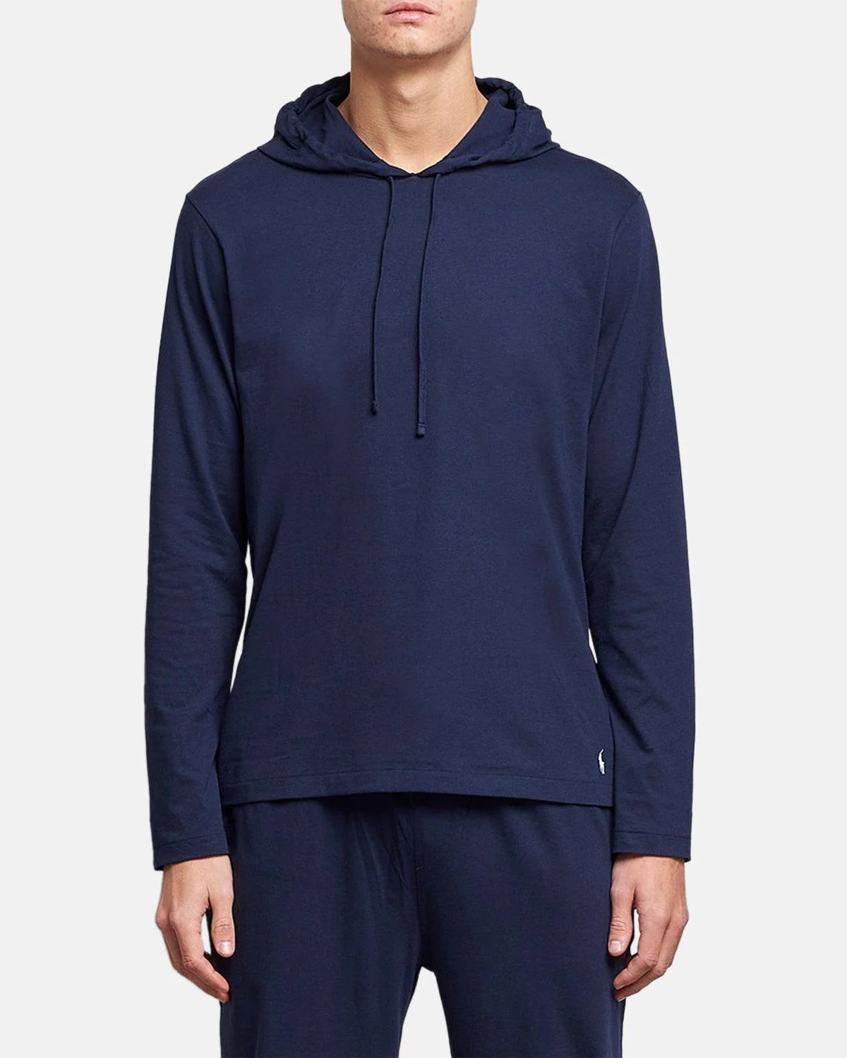 RALPH LAUREN COTTON JERSEY SLEEP HOODIE NAVY - Image 2