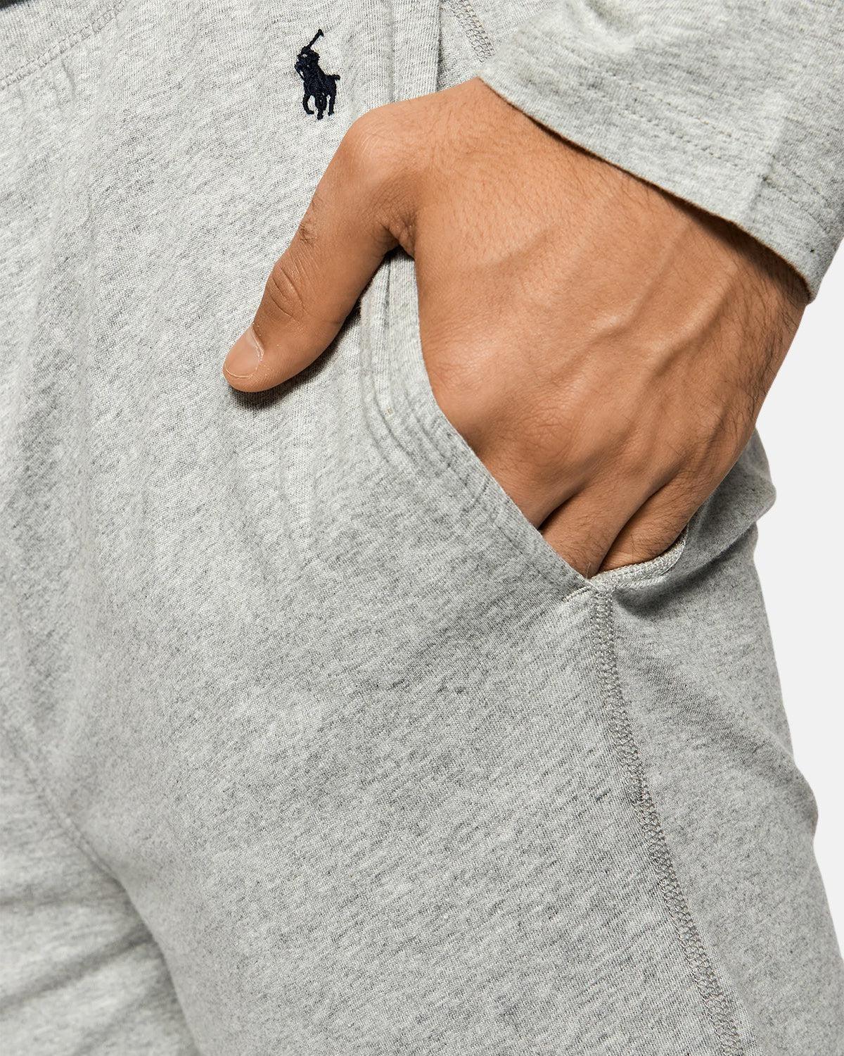 RALPH LAUREN COTTON JERSEY SLEEP JOGGERS HEATHER GREY - Image 4