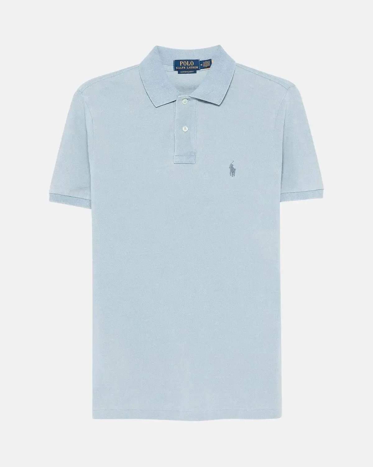 RALPH LAUREN MENS CUSTOM SLIM FIT INDIGO MESH POLO SHIRT LIGHT INDIGO - Image 4