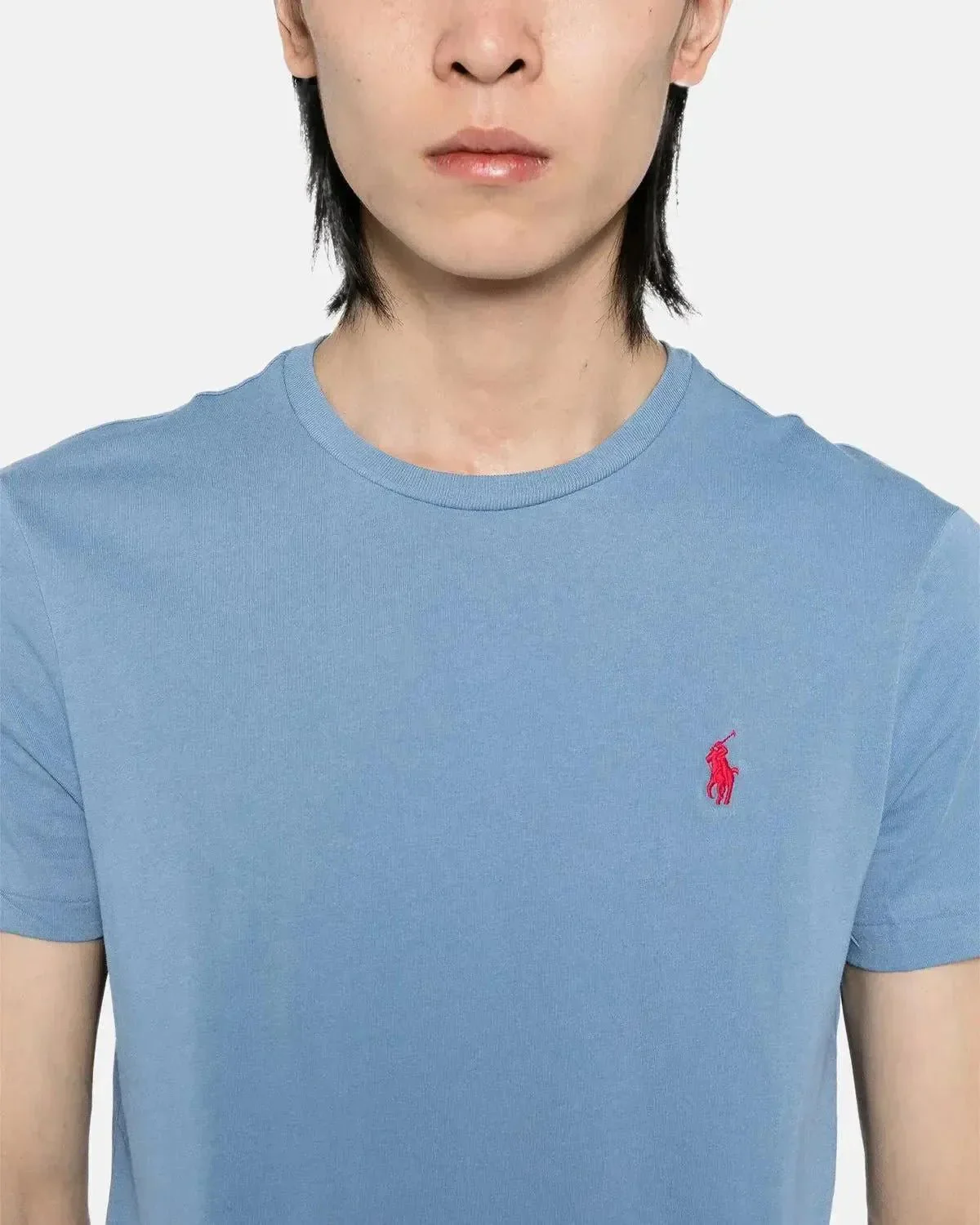 RALPH LAUREN CUSTOM SLIM FIT JERSEY T-SHIRT CAMPUS BLUE - Image 5