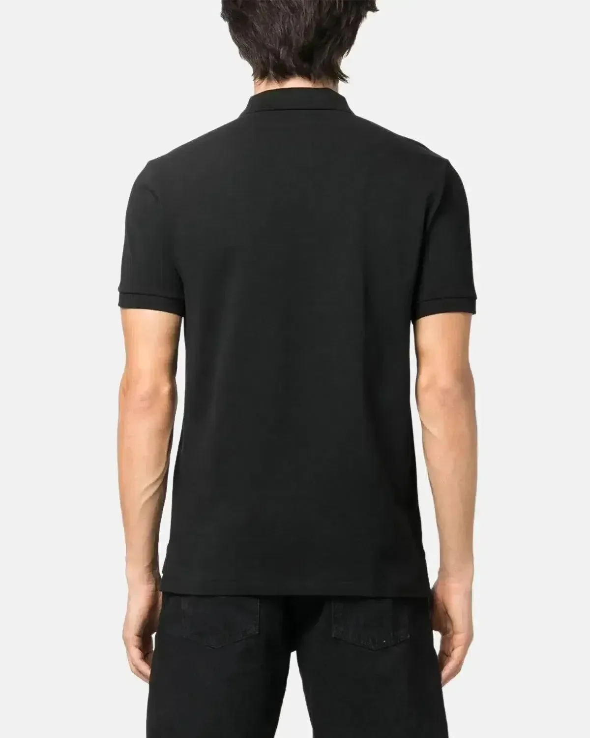 RALPH LAUREN MENS CUSTOM SLIM FIT MESH POLO SHIRT BLACK RED - Image 3
