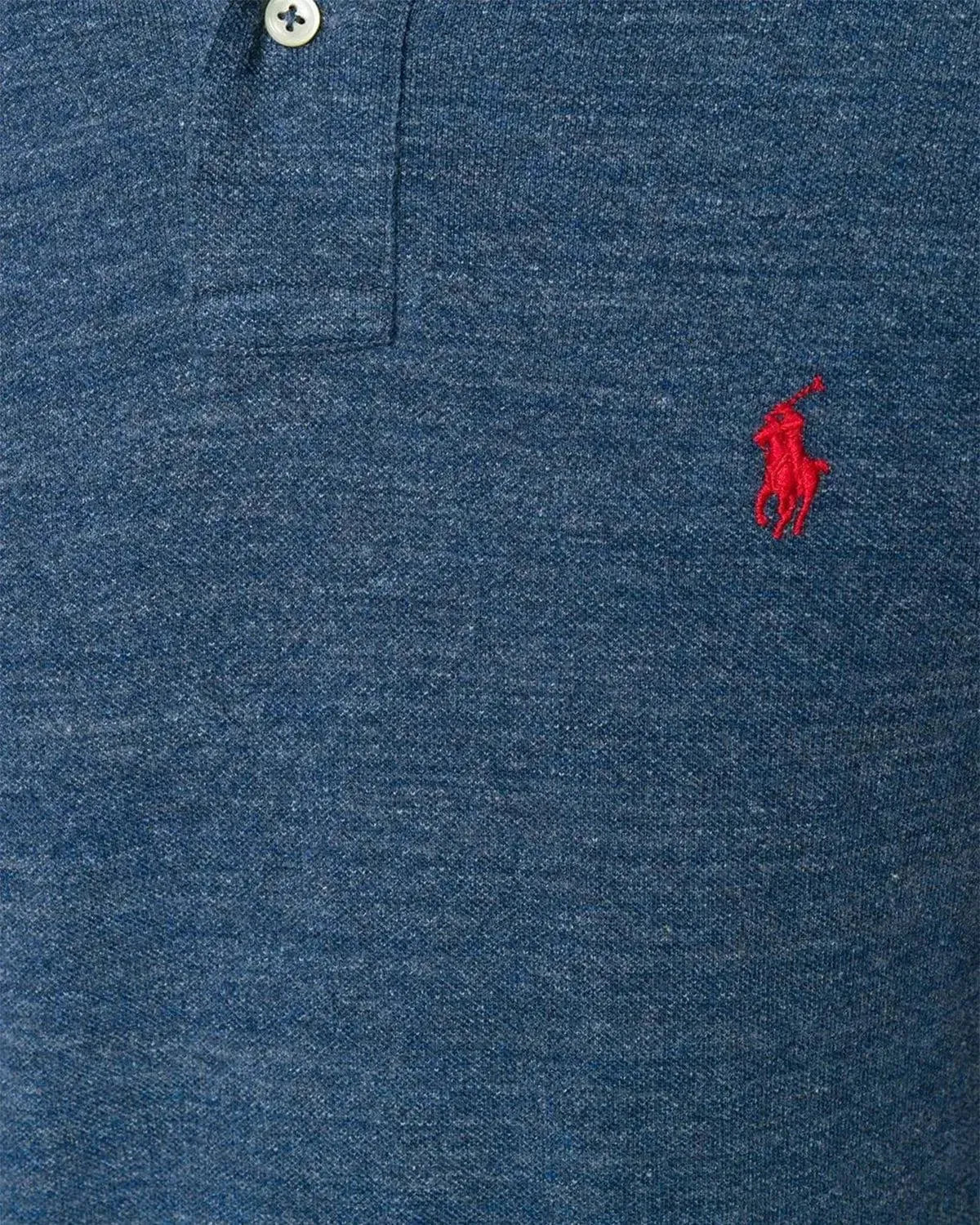 RALPH LAUREN CUSTOM SLIM FIT MESH POLO SHIRT ROYAL HEATHER BLUE - Image 5
