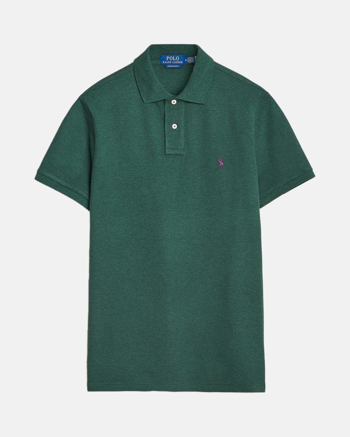 RALPH LAUREN CUSTOM SLIM FIT MESH POLO SHIRT SCOTCH PINE HEATHER