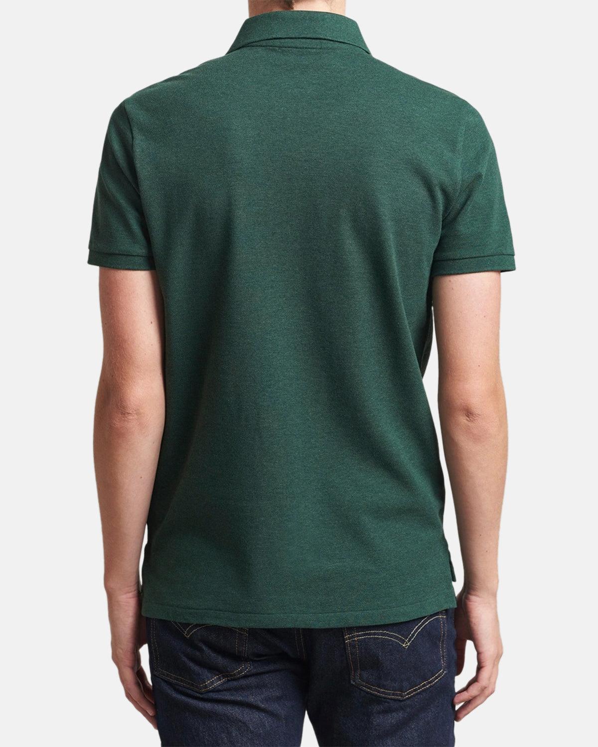 RALPH LAUREN CUSTOM SLIM FIT MESH POLO SHIRT SCOTCH PINE HEATHER - Image 3